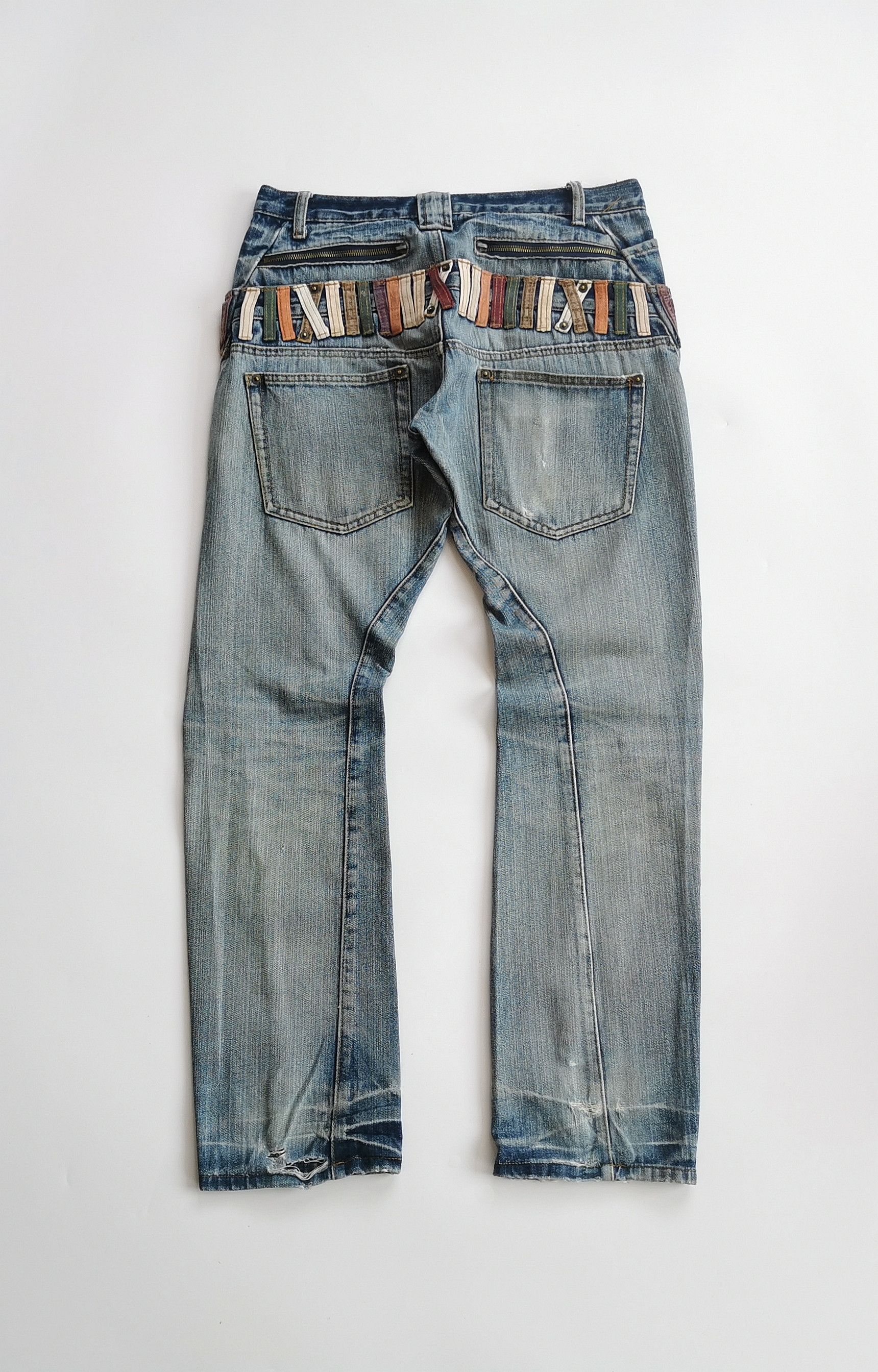14th Addiction Breath Mint Double Waist Twist Distressed Denim Size US 31 - 2 Thumbnail