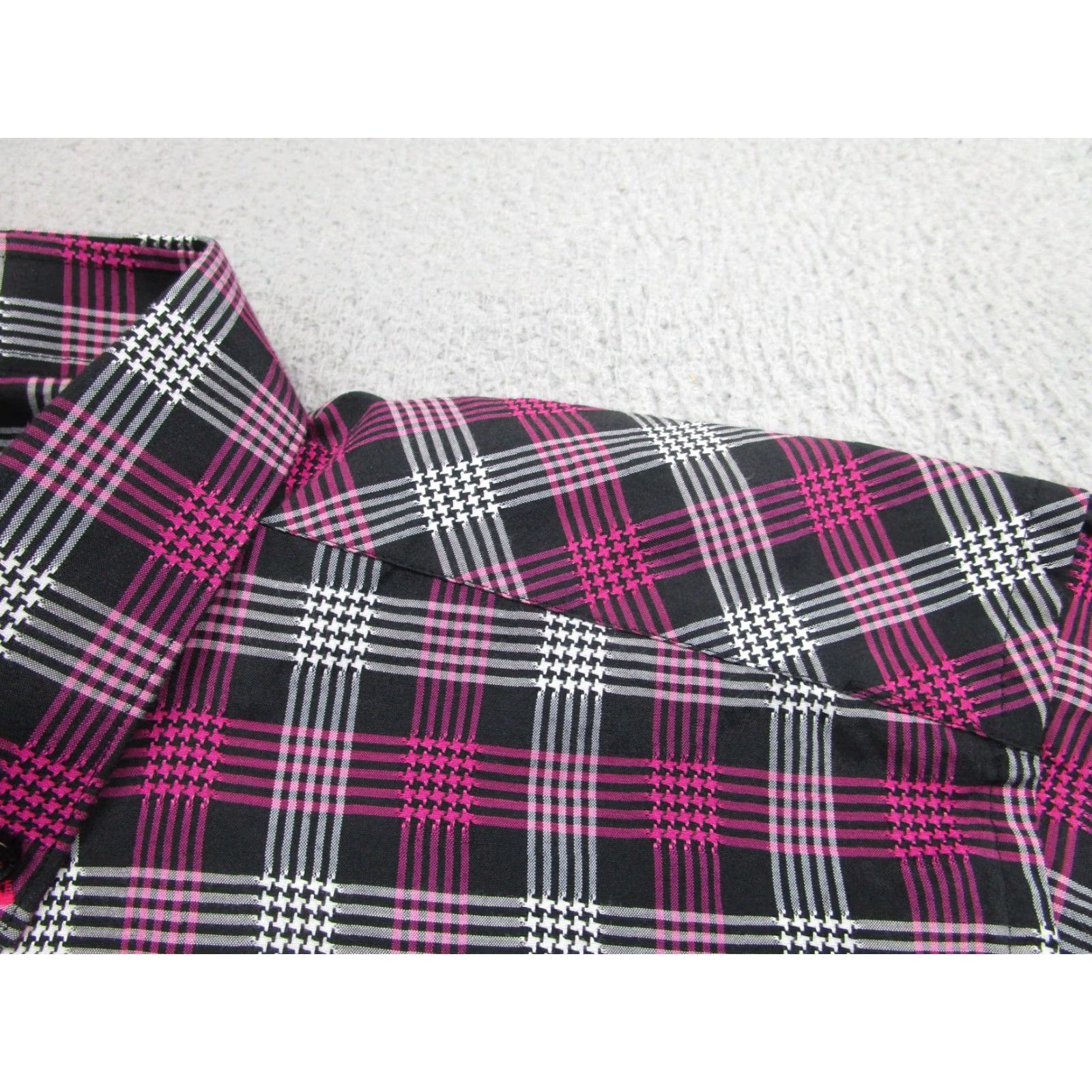 Jared Lang Jared Lang Shirt Mens Large Black Pink Plaid Long Sleeve Button Front Cotton Size US L / EU 52-54 / 3 - 4 Thumbnail