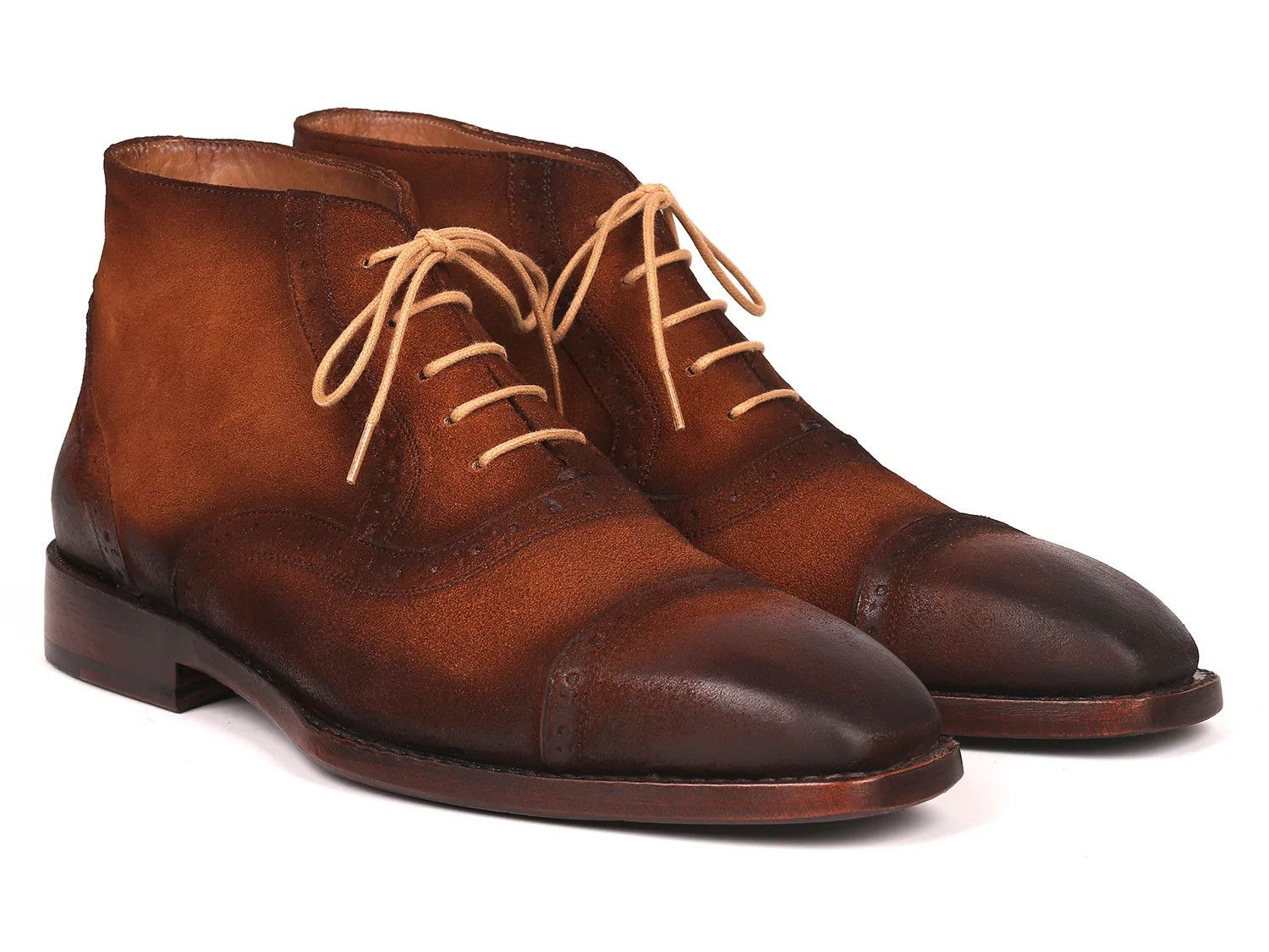Handmade Handmade Antique Suede Brown Cap Toe Ankle Boots Size US 10 / EU 43 - 1 Thumbnail