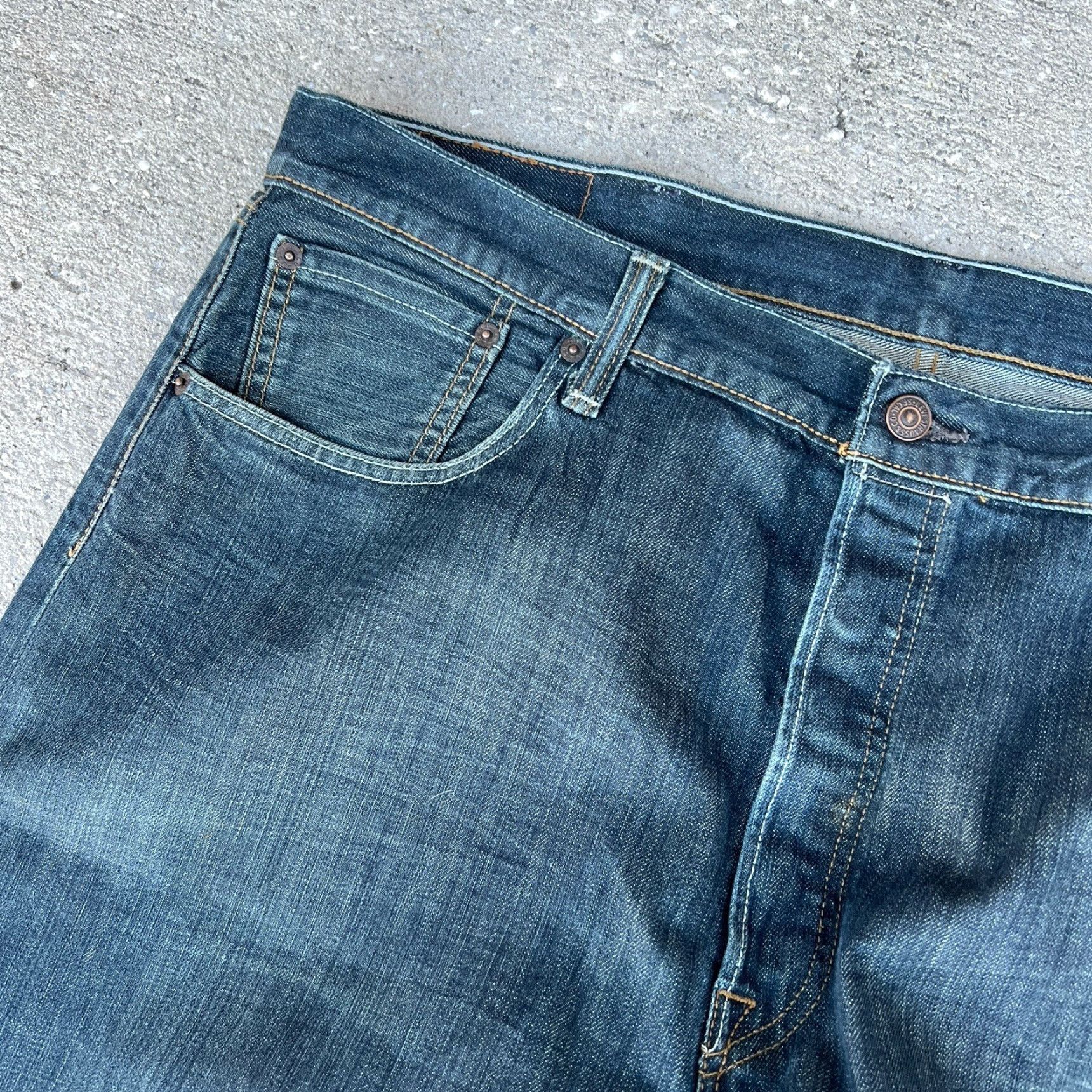 Levi's Levi's 501 Jeans Men 40x32 Straight Dark Blue Denim Vintage 90s Casual Clothing Size US 40 / EU 56 - 2 Thumbnail
