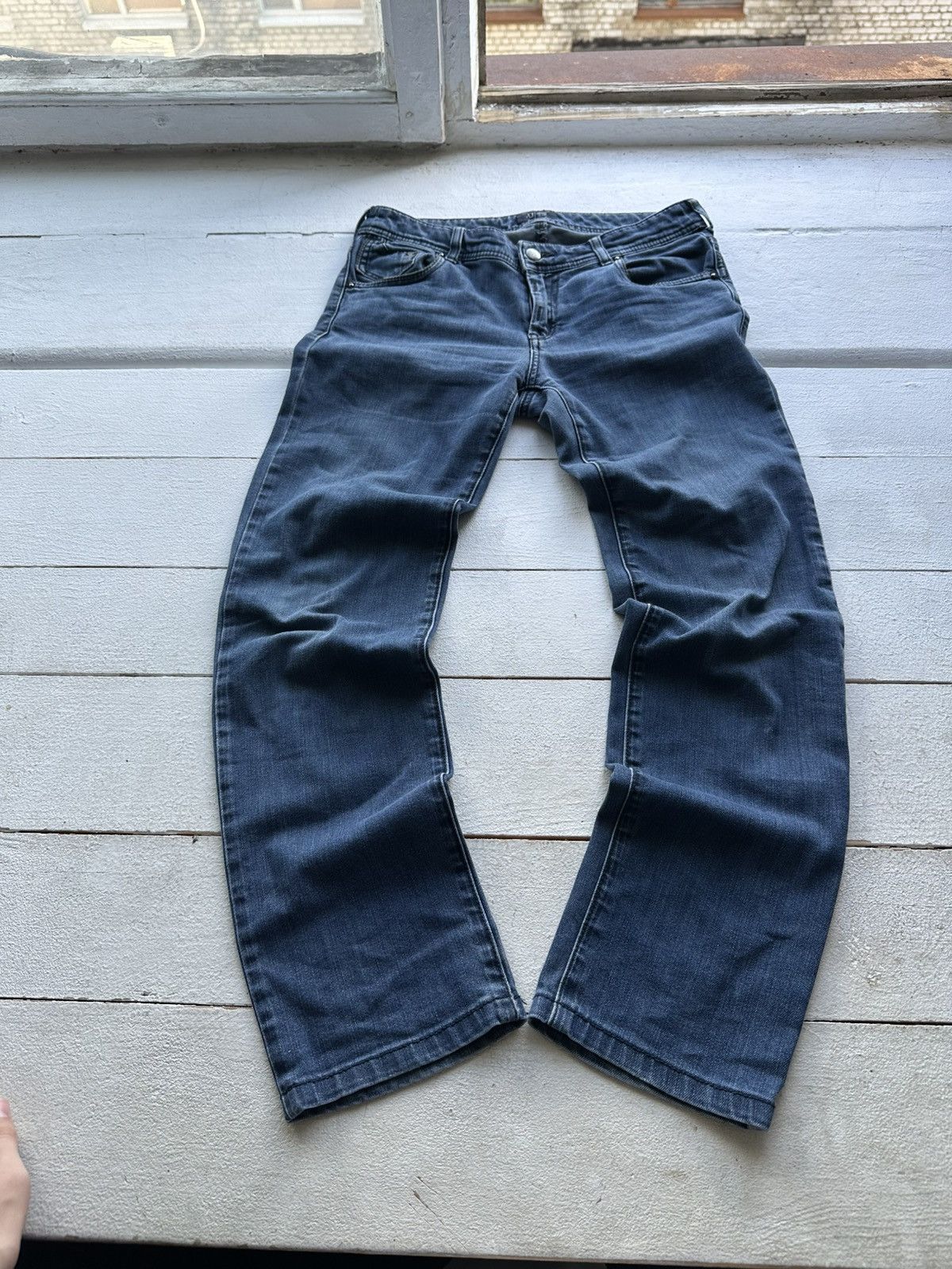 Armani 🚨Y2K WOMEN ARMANI JEANS WITH LOGO AVANT GARDE DENIM PANTS Size 28" / US 6 / IT 42 - 1 Thumbnail