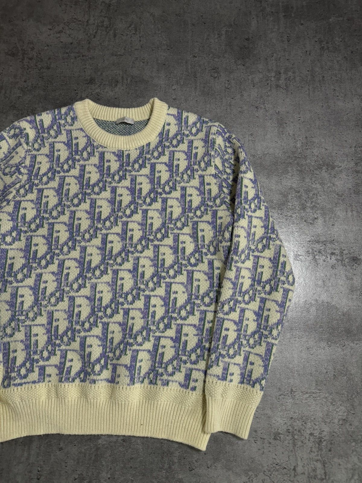 Designer × Vintage Di*r Monogram Vintage Boxy Sweathsirt sweater knitwear rare Size US L / EU 52-54 / 3 - 2 Thumbnail