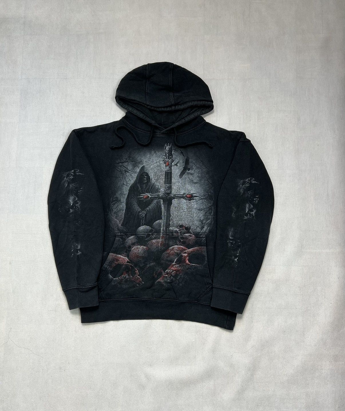 Japanese Brand × Vintage Hoodie Opium Skull Cross Demon Vintage Rare Size US L / EU 52-54 / 3 - 2 Thumbnail
