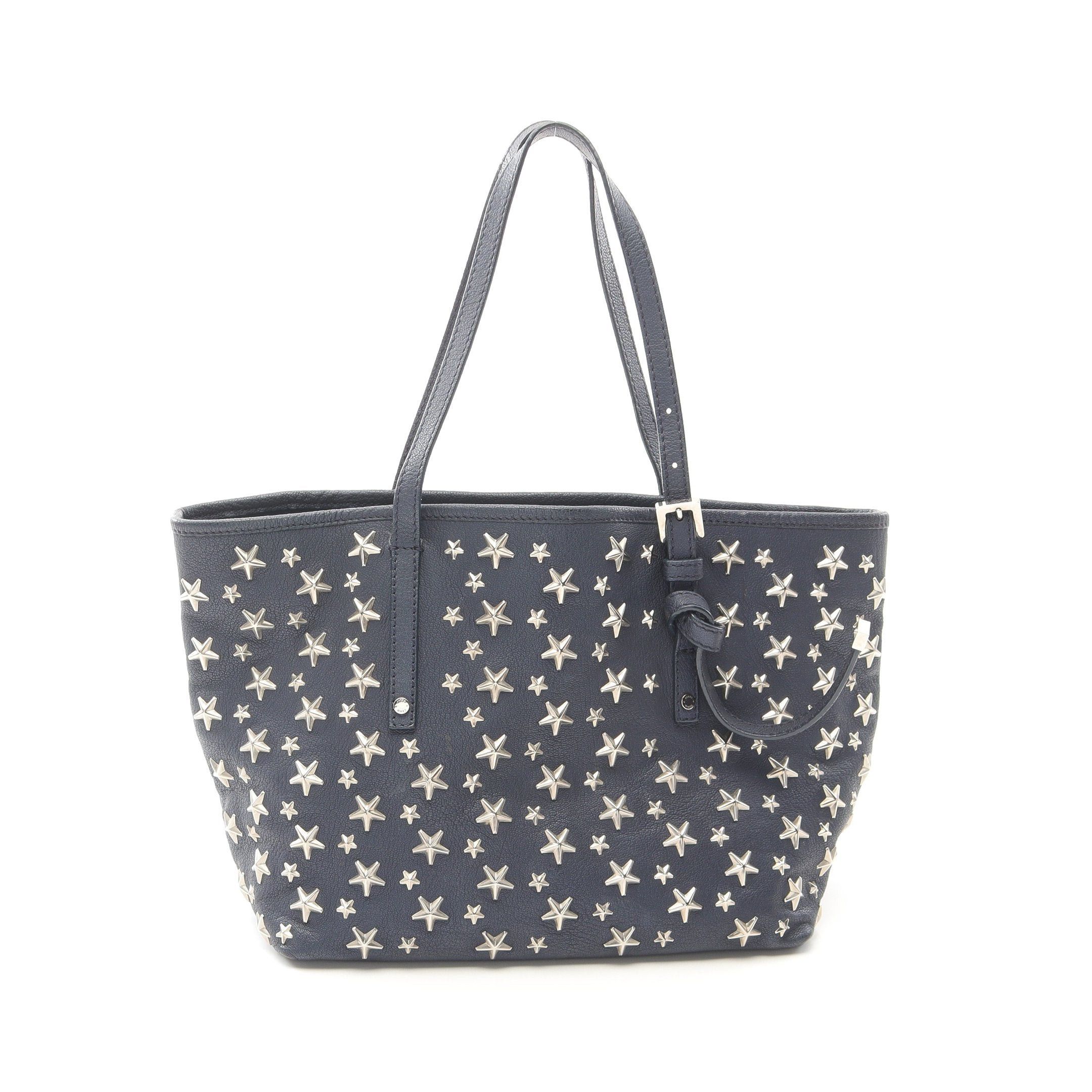 Jimmy Choo Jimmy Choo Sasha S Handbag Tote Bag Leather Navy Star Studs Size ONE SIZE - 1 Thumbnail