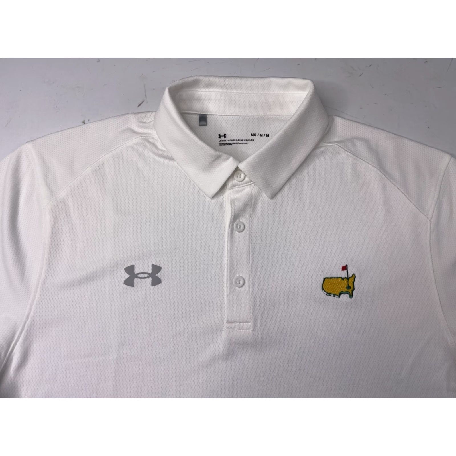 Under Armour Under Armour Polo Golf Shirt White Mens M Regular Breathable Lightweight Easy Care Short Sleeve Collared Size US M / EU 48-50 / 2 - 2 Thumbnail