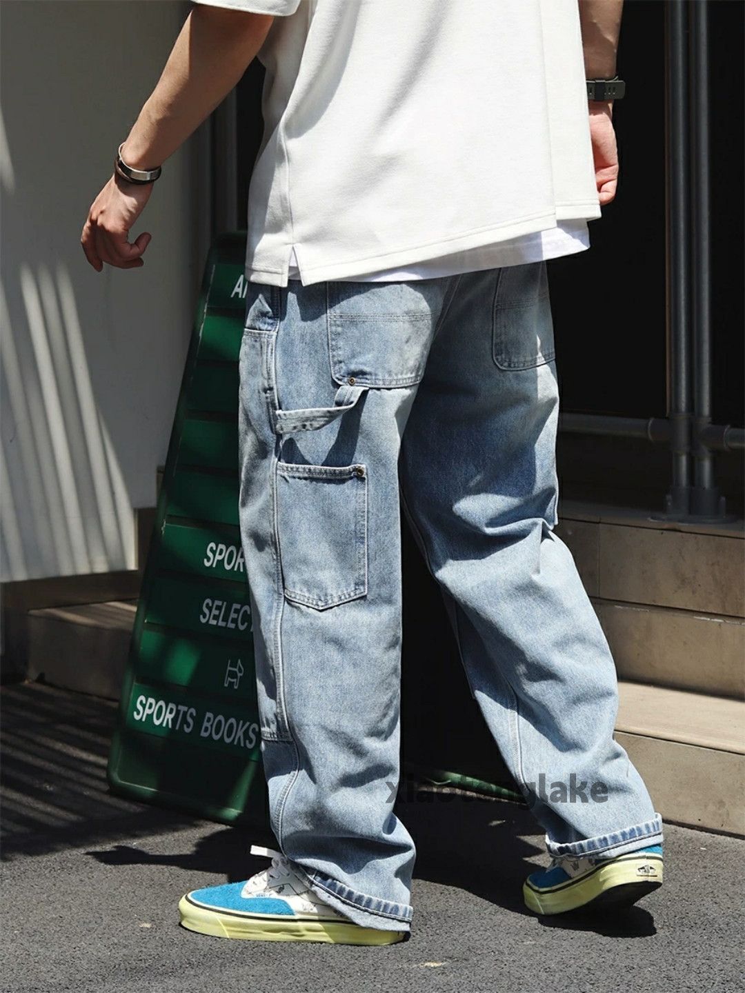 Designer × Japanese Brand × Vintage Washed faded loose baggy skate hiphop carpenter pants Size US 34 / EU 50 - 2 Thumbnail
