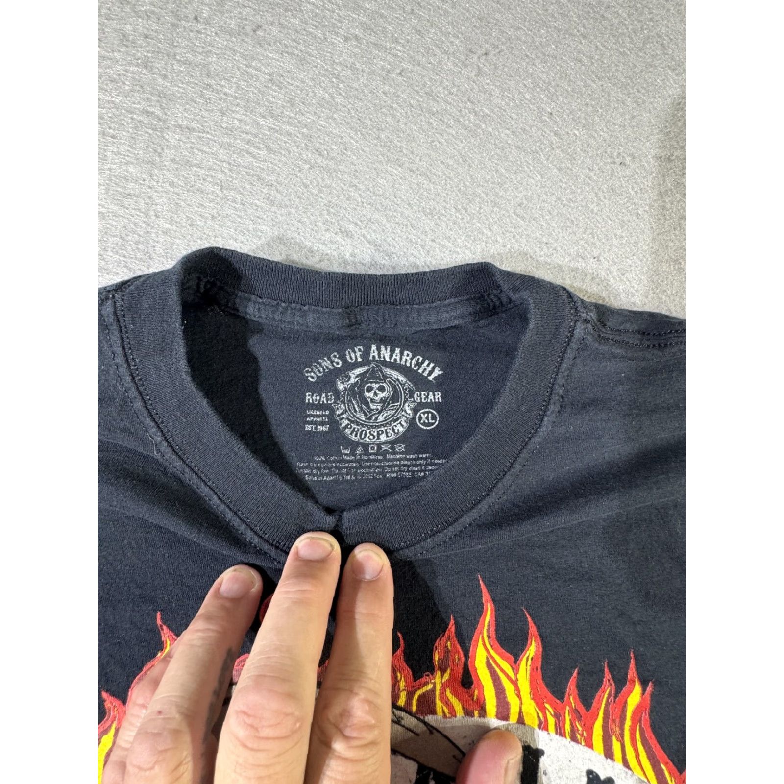 Vintage Sons of Anarchy Shirt Mens XL Black Fear The Reaper Flames Grim Reaper TV Show Jax Size US XL / EU 56 / 4 - 3 Thumbnail