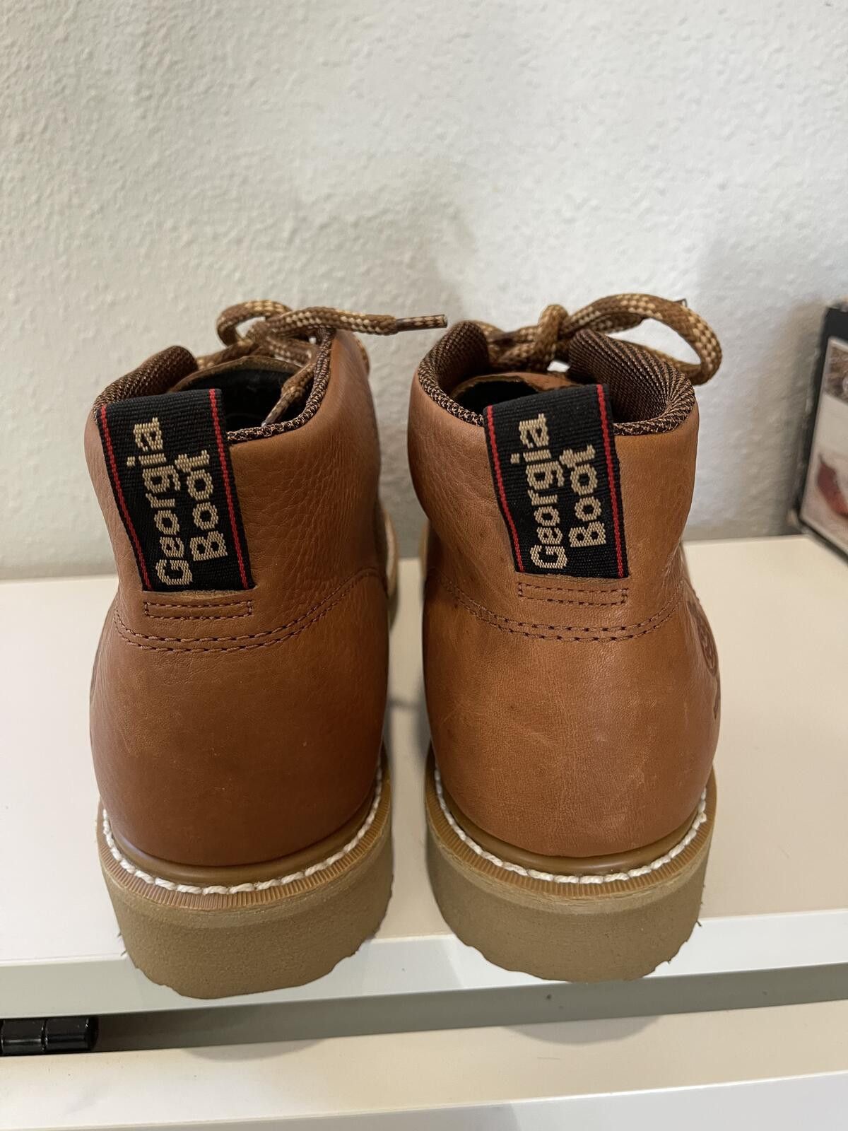 Other Georgia Boot Men's Tan Leather Work Boots Size US 9 / EU 42 - 4 Thumbnail