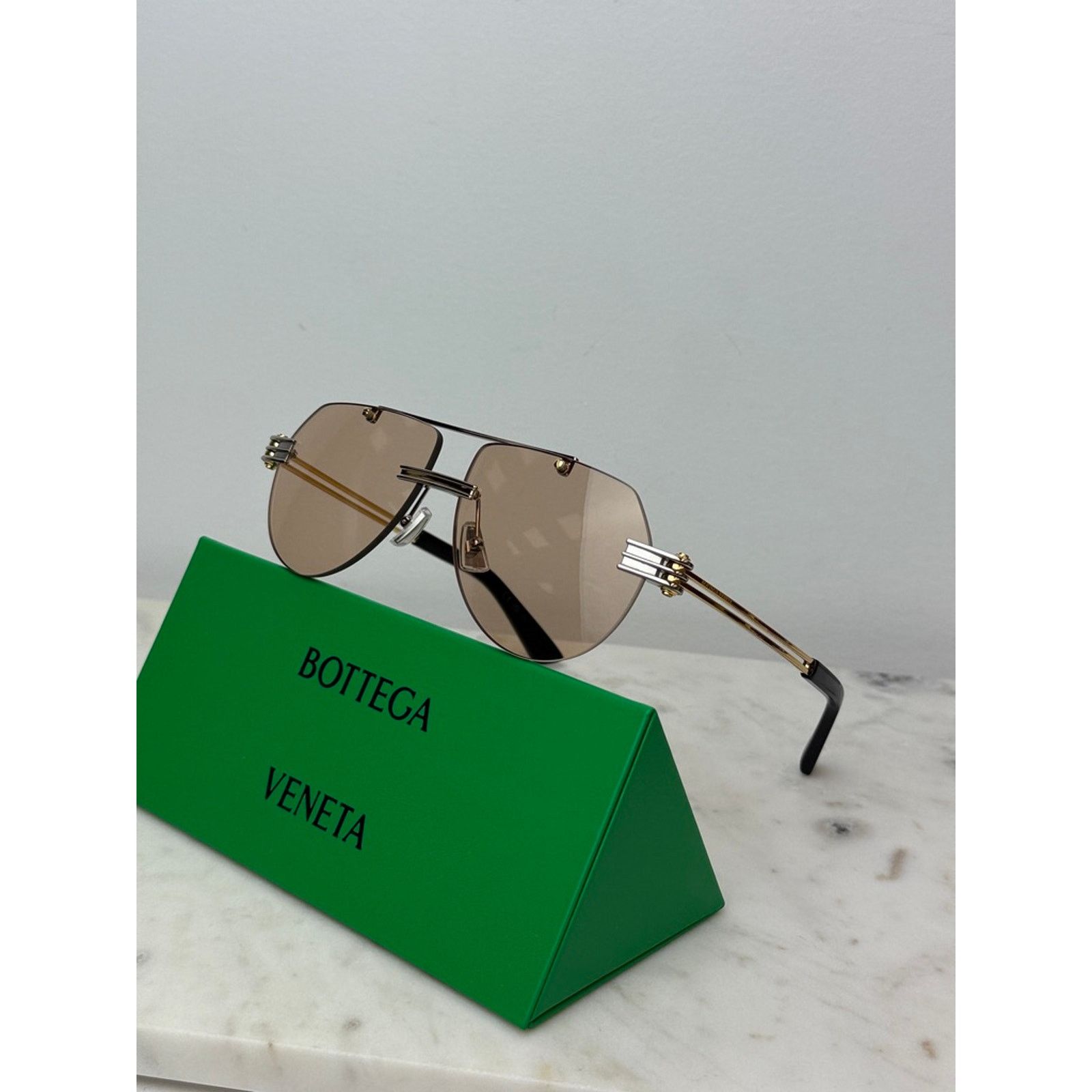 Bottega Veneta NEW Bottega Veneta BV1342S Two Toned Aviator Sunglasses $730 Size ONE SIZE - 2 Thumbnail