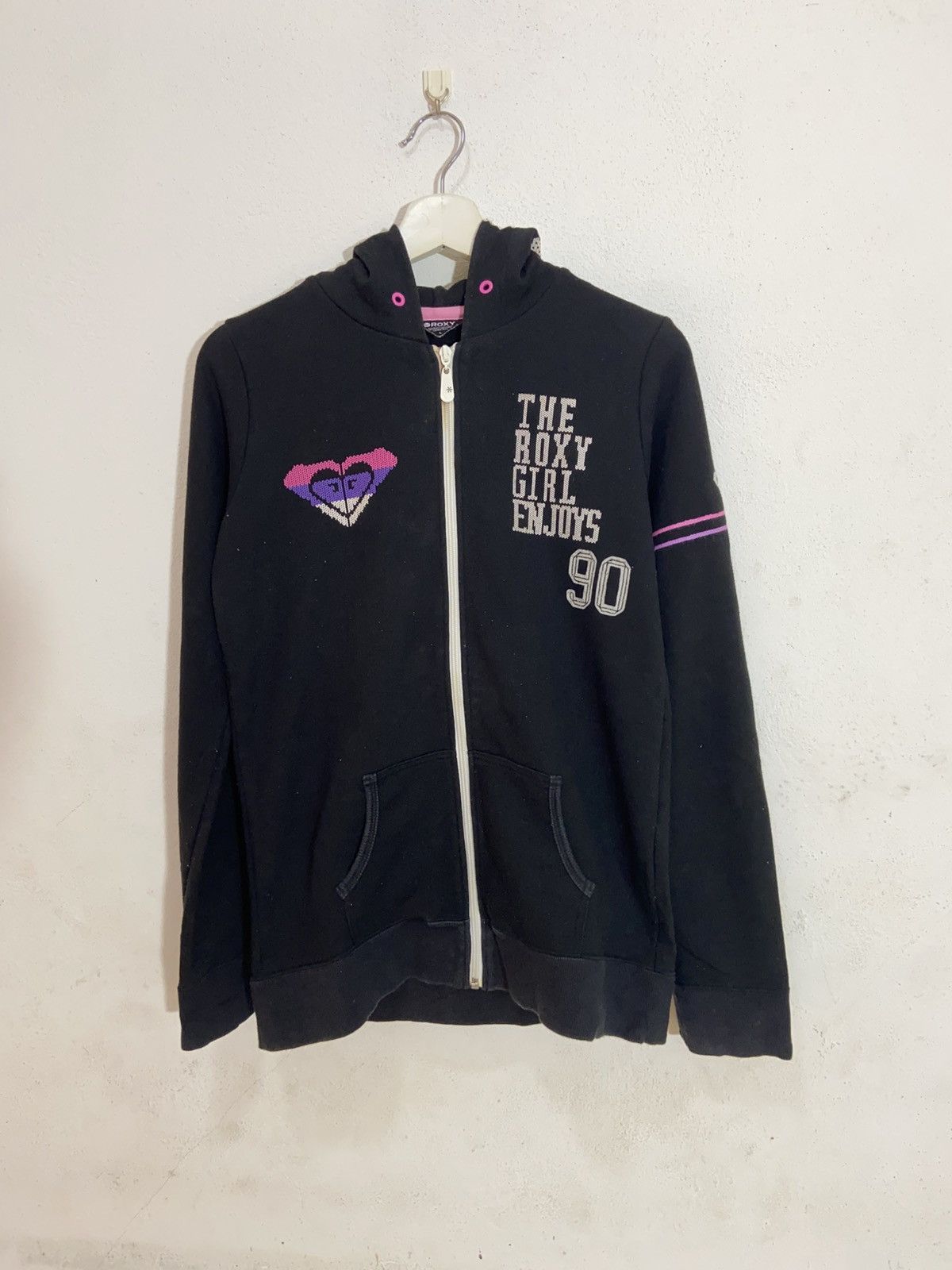 Quiksilver Roxy logo zipper hoodie sweatshirt Size L / US 10 / IT 46 - 1 Thumbnail