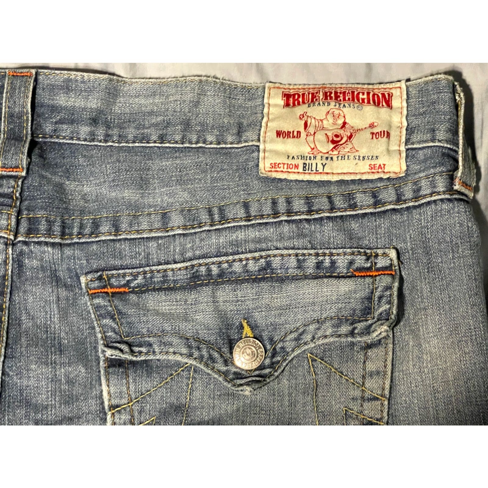 True Religion True Religion Billy Men’s Jeans Blue USA Made Size 42x33 Denim 5-Pocket Design Belt Loops Button Stitched Vintage No Size US 42 / EU 58 - 4 Thumbnail