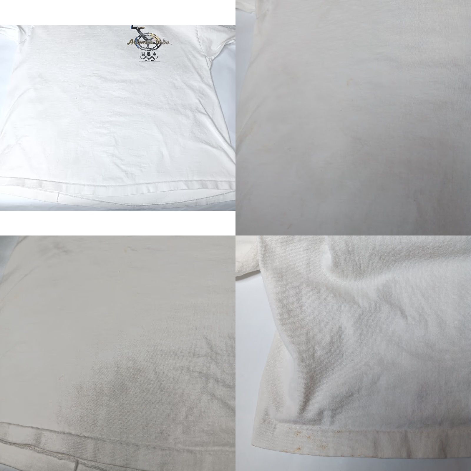 Hanes VINTAGE Hanes T-Shirt Bicycle USA Olympic Cycling White XL Mens Reading Size US XL / EU 56 / 4 - 9 Thumbnail