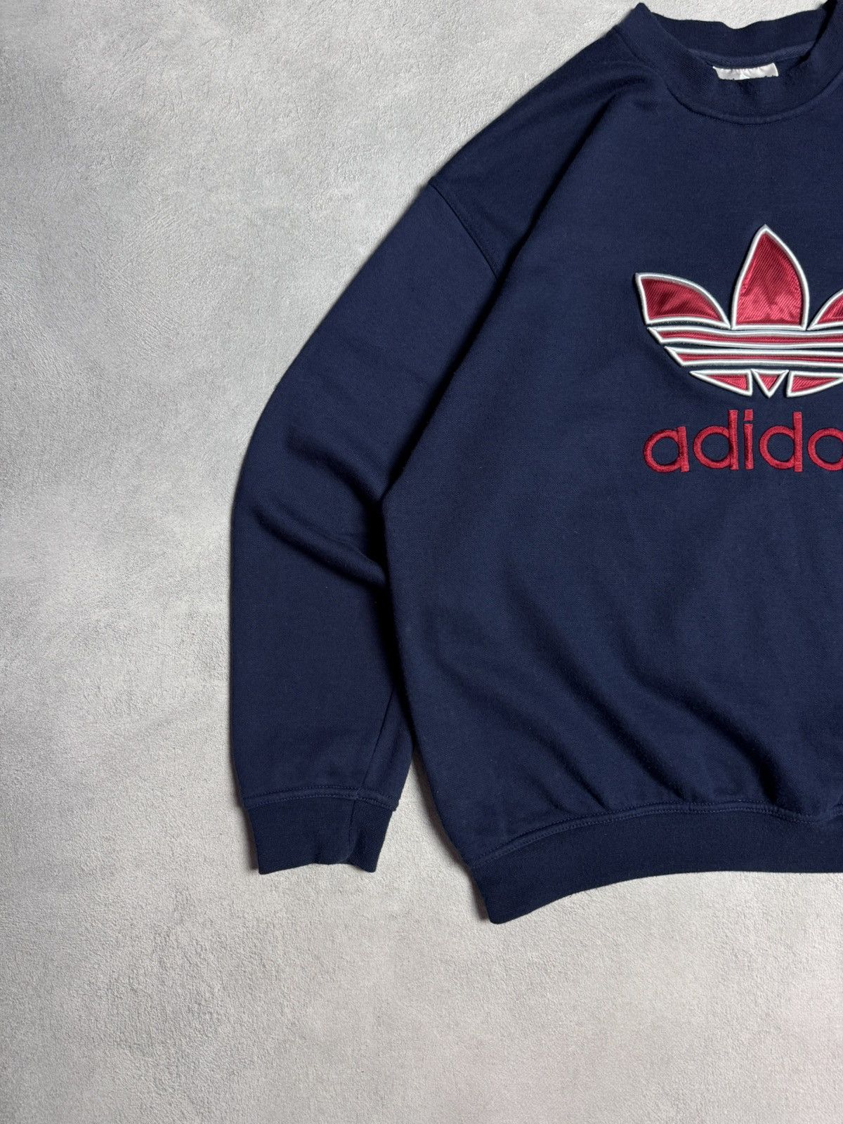 Adidas Adidas Vintage 1990s Cotton Crewneck Boxy Sweatshirt Size US L / EU 52-54 / 3 - 5 Thumbnail