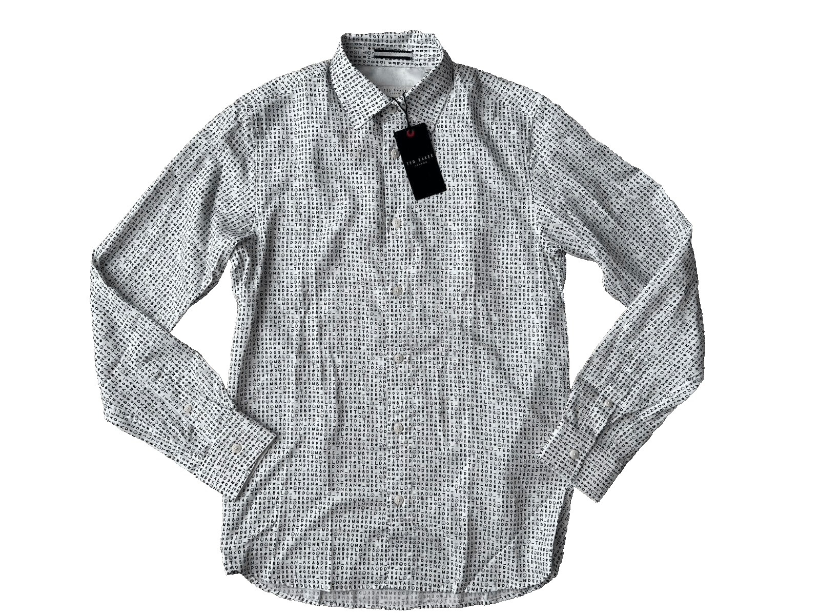 Ted Baker Ted Baker Digby Text Print Button Woven Shirt ( 1 ) Size US XS / EU 42 / 0 - 4 Thumbnail