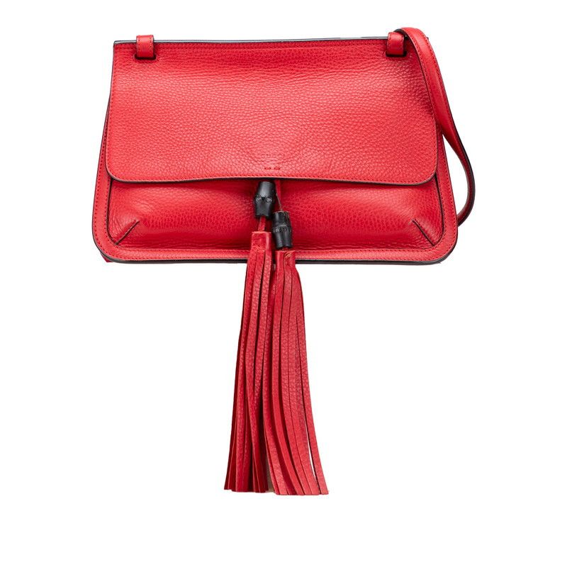 Gucci Gucci Bamboo Fringe Tassel Leather Shoulder Bag Leather Crossbody Bag 370826 DUTY FREE for USA