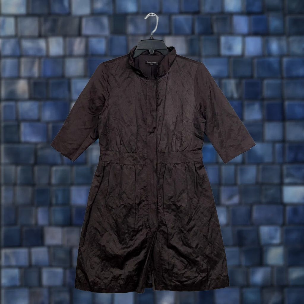 Eileen Fisher Eileen Fisher Coat Womens XS Steel Satin Metallic Trench Brown C​h estnut? Size XS / US 0-2 / IT 36-38 - 1 Thumbnail