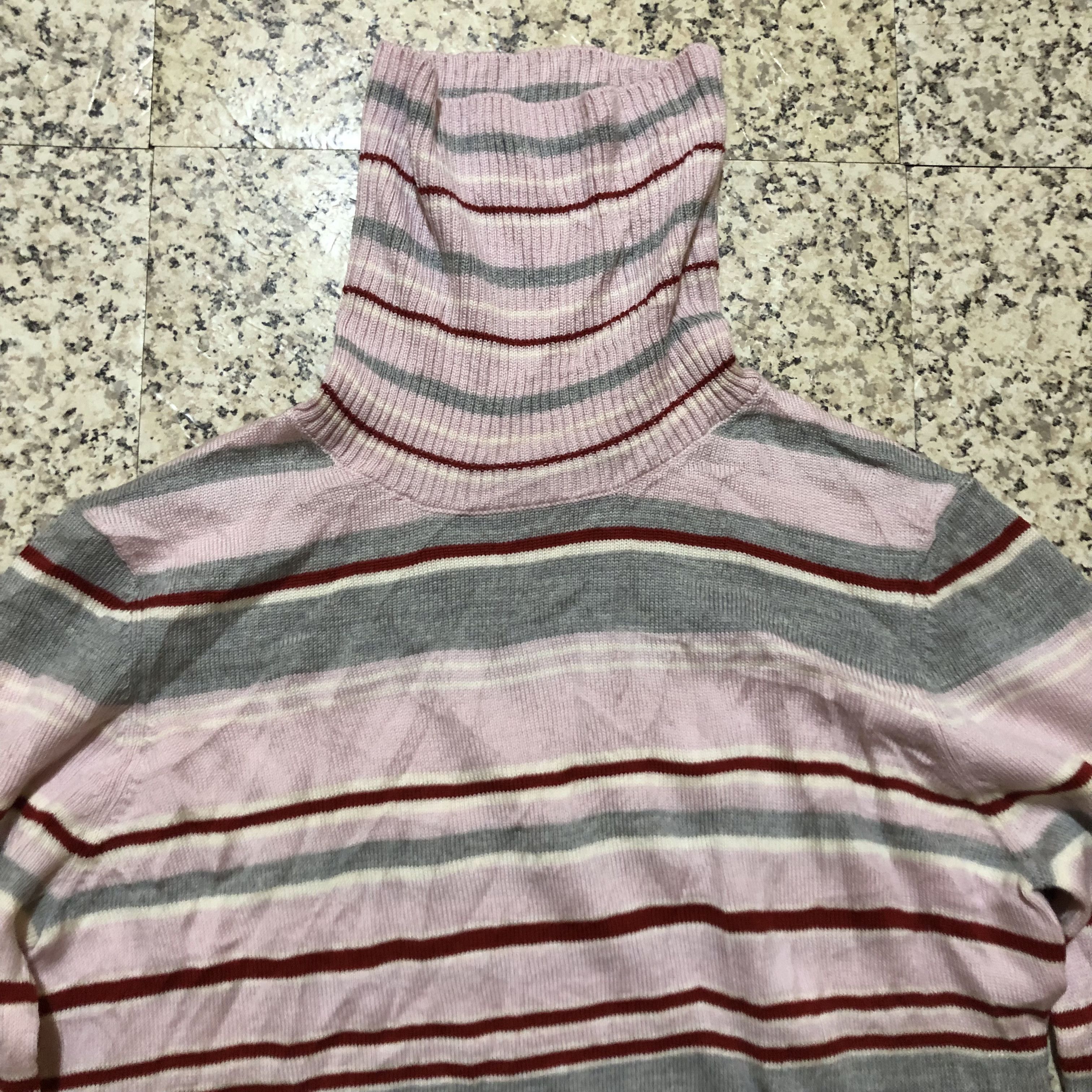 Courreges Vintage Courrèges Paris Striped Turtleneck Wool Knit Sweater Size S / US 4 / IT 40 - 2 Thumbnail