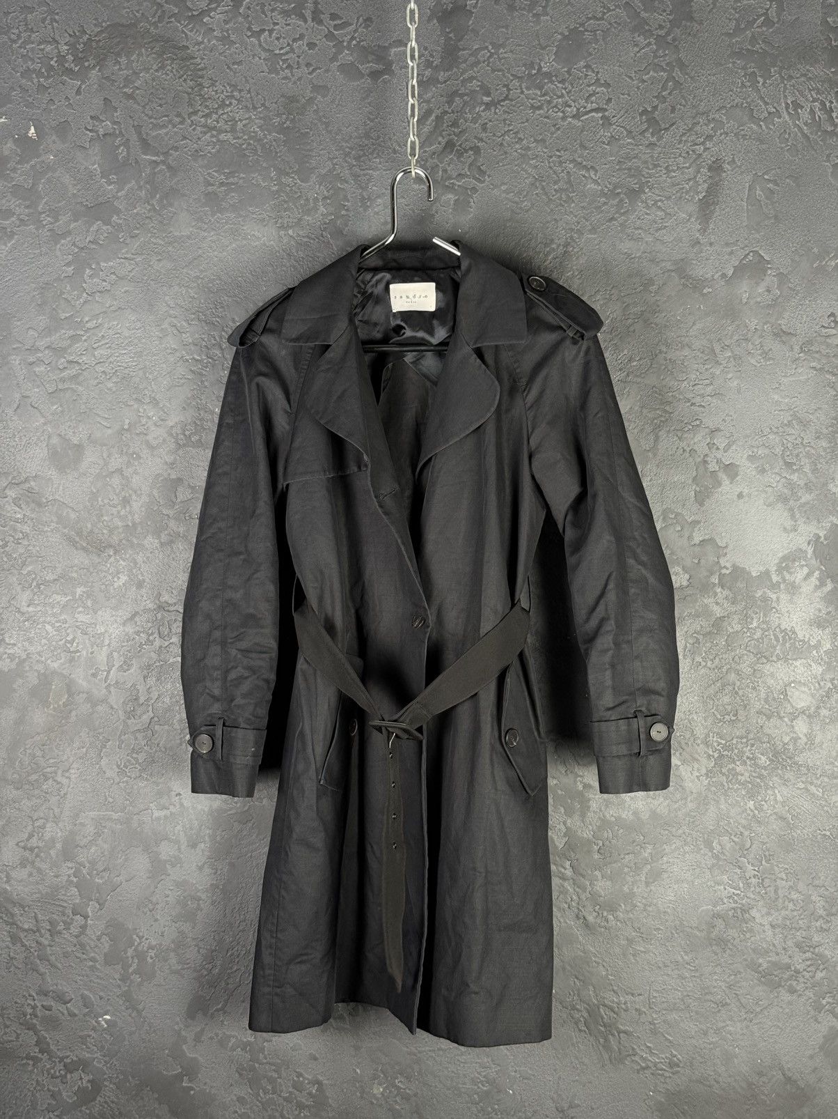 Sandro Women's Sandro Paris Dark Blue Trench Coat Belted Size 36 Size XS / US 0-2 / IT 36-38 - 5 Thumbnail
