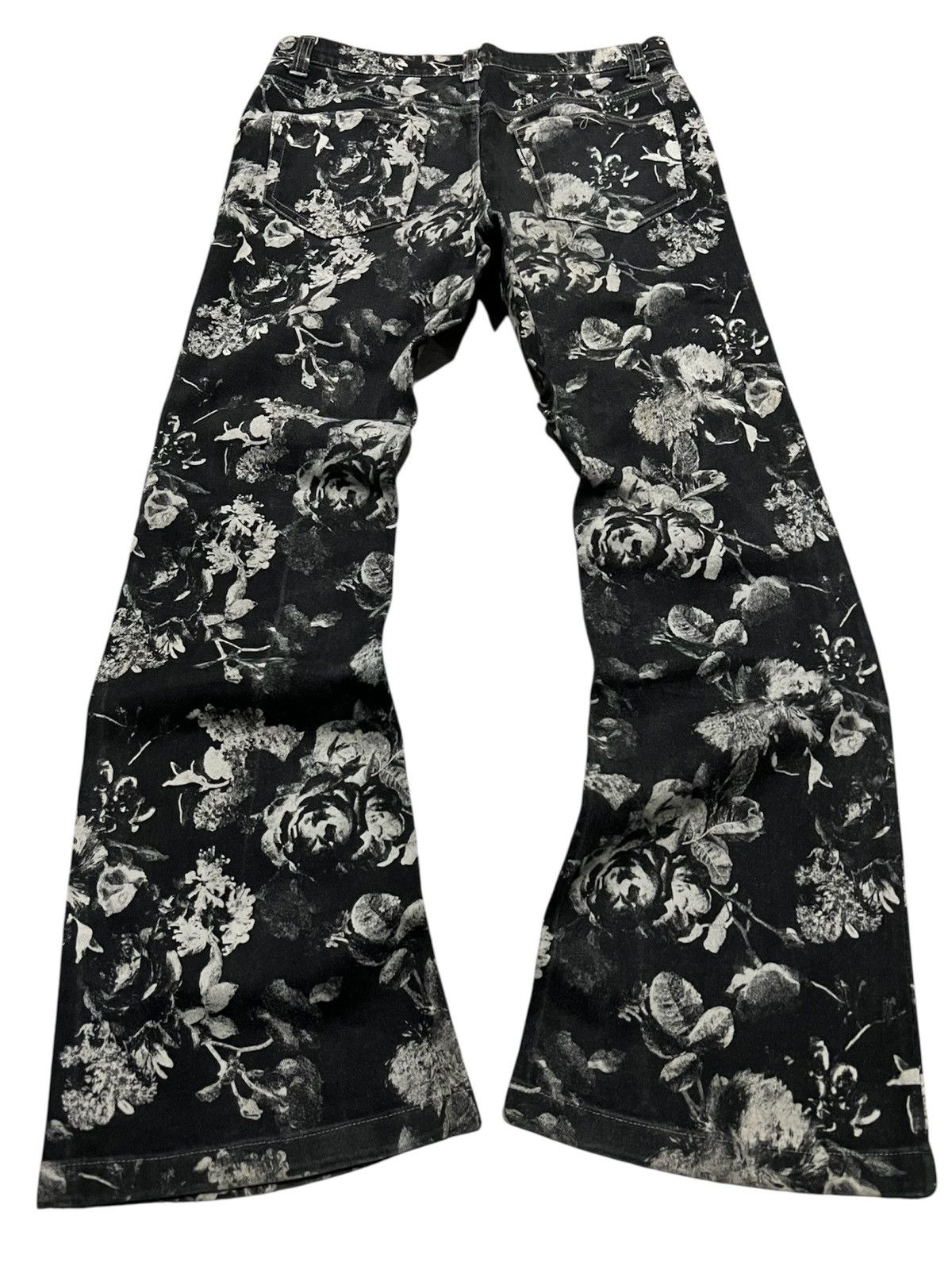 If Six Was Nine Tornado Mart Black Rose Flared Denim vkei LGB style Size US 32 / EU 48 - 2 Thumbnail