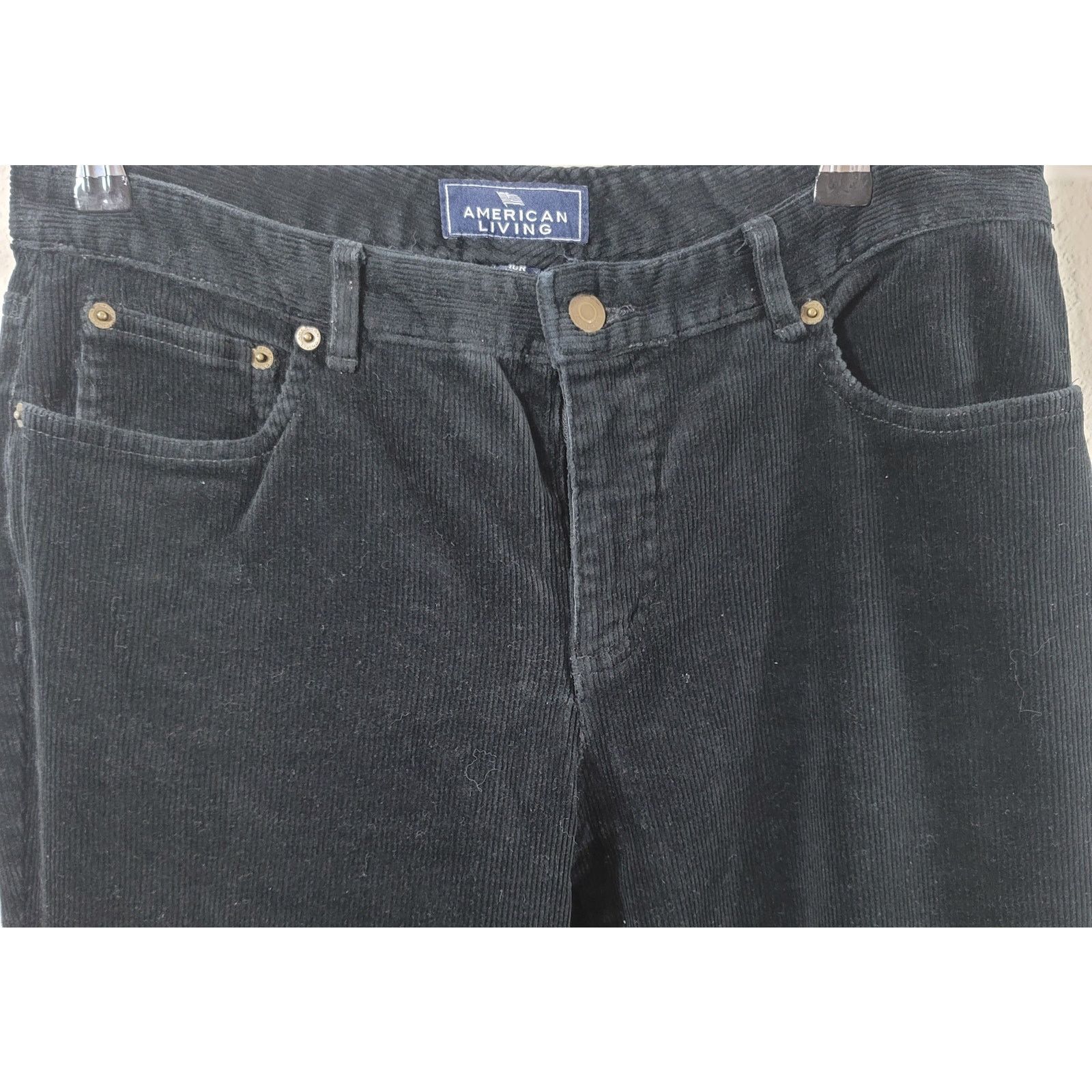 Other American Living Black Corduory Flat Front Jeans 10R Soft Size 32" / US 10 / IT 46 - 6 Thumbnail