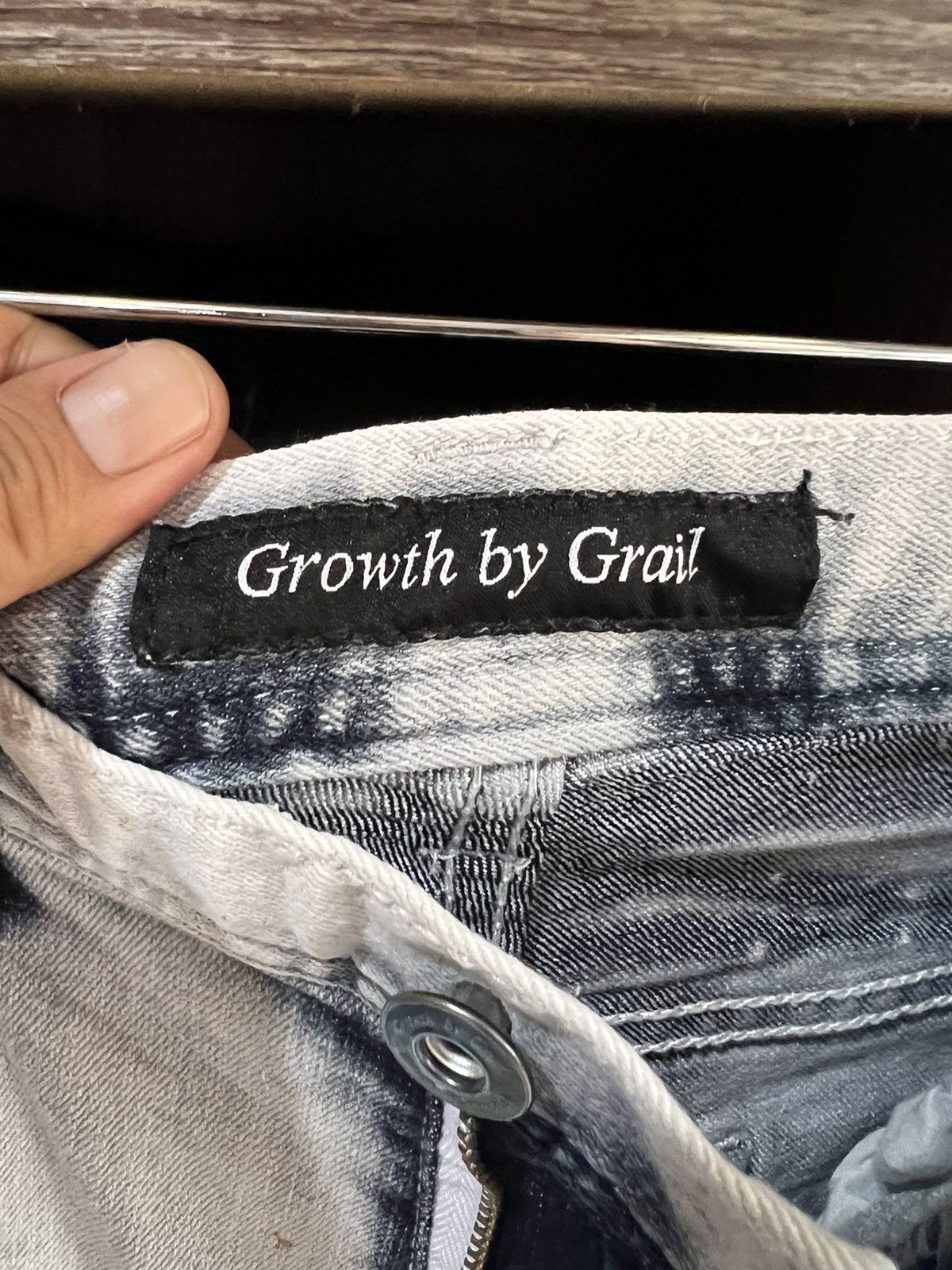 Japanese Brand 🔥Growth by Grail Bleach Denim Cargo Pant Size US 31 - 16 Thumbnail