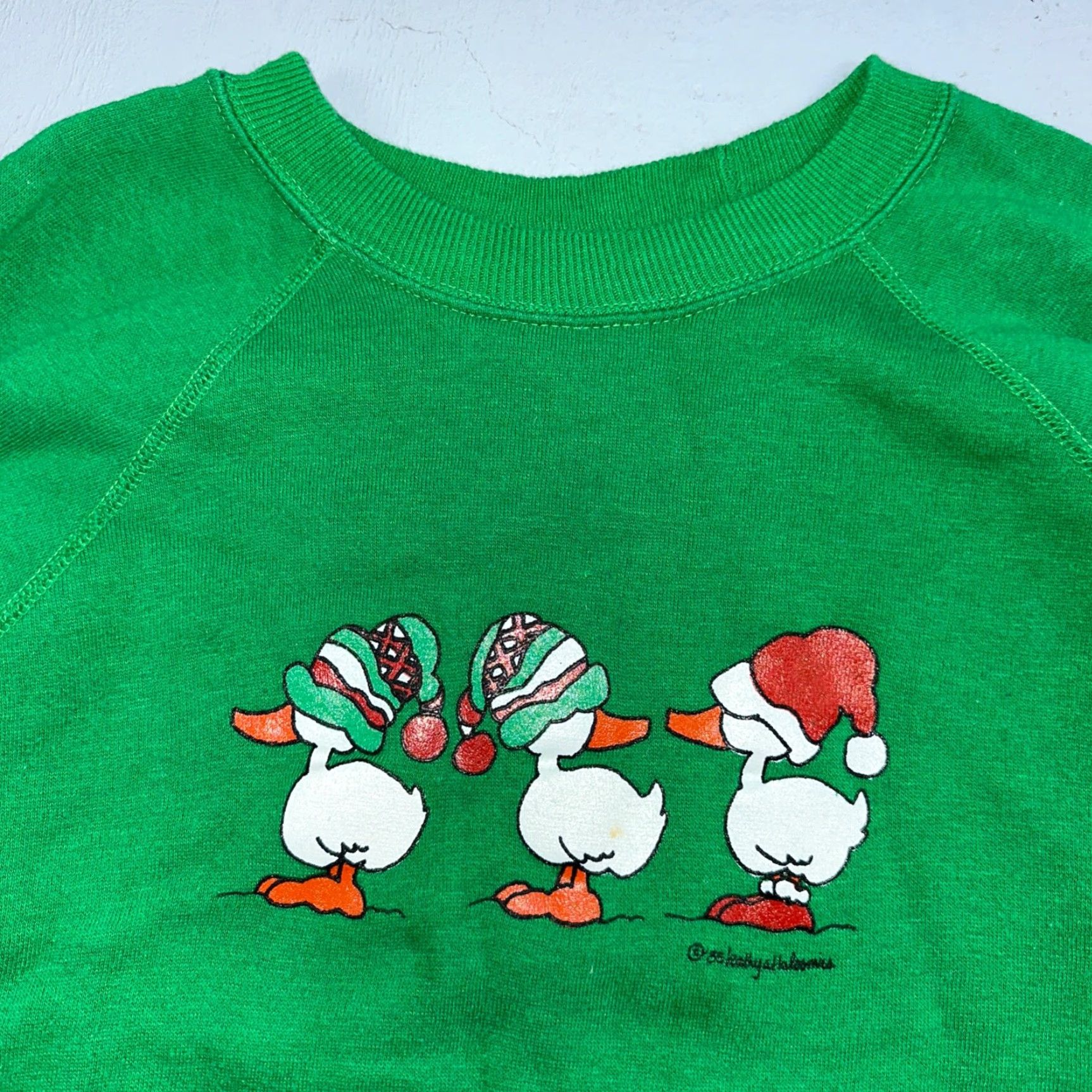 Vintage Ducks Sweatshirt XL Green 90s VTG Crewneck Pullover Graphic Print Logo Men Size US XL / EU 56 / 4 - 2 Thumbnail