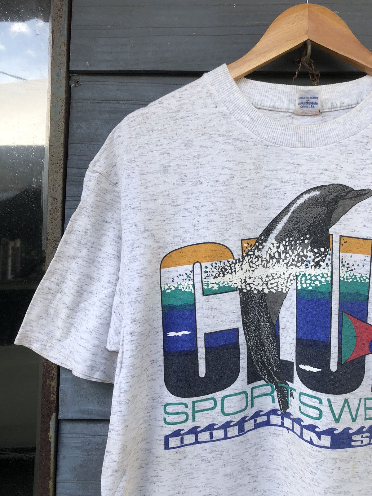 Japanese Brand × Vintage RARE Vintage 80s Club Sportwear Dolphin Safe Tee Size US L / EU 52-54 / 3 - 5 Thumbnail