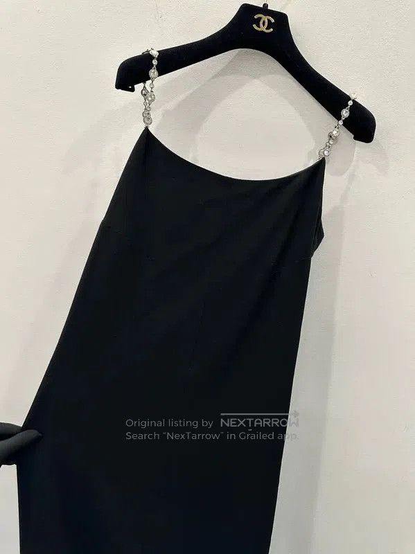 Chanel Chanel Black Wool Midi Dress for Women . Size L / US 10 / IT 46 - 4 Thumbnail
