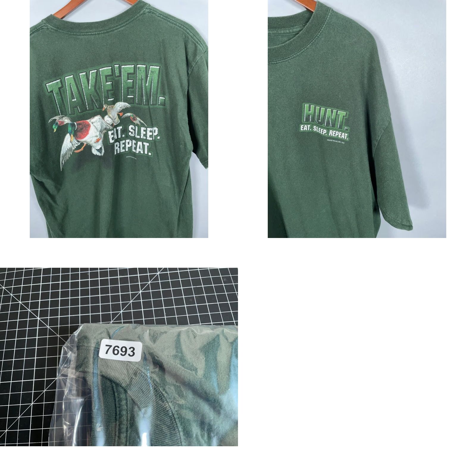 Gildan VINTAGE Gildan Duck Hunting T-Shirt Adult XL Dark Green Double-Sided Graphic Print 2003 Mens Size US XL / EU 56 / 4 - 8 Thumbnail