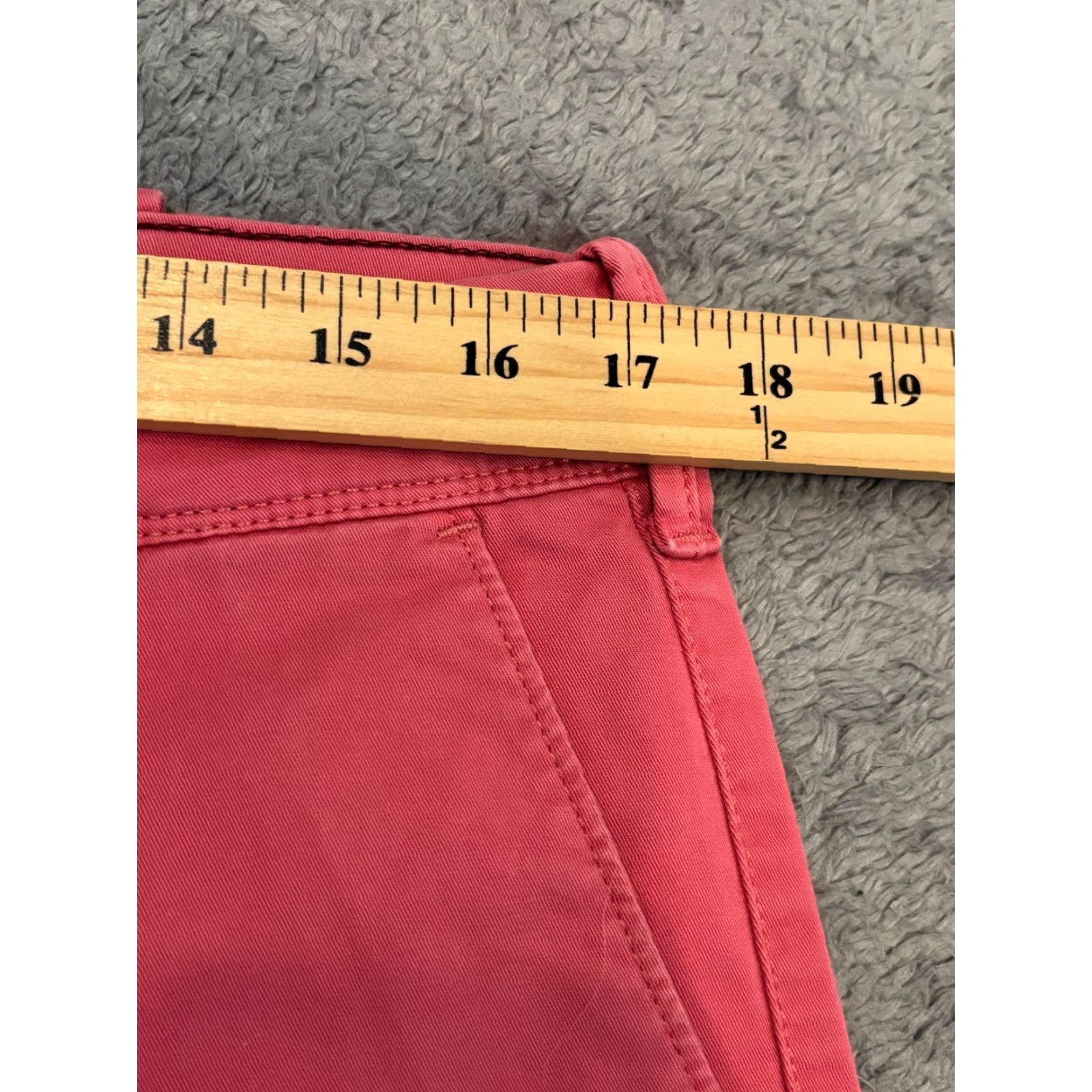Express Express Slim Fit Chino Shorts Mens 32 Coral Red Flat Front Preppy Golf Size US 32 / EU 48 - 5 Thumbnail