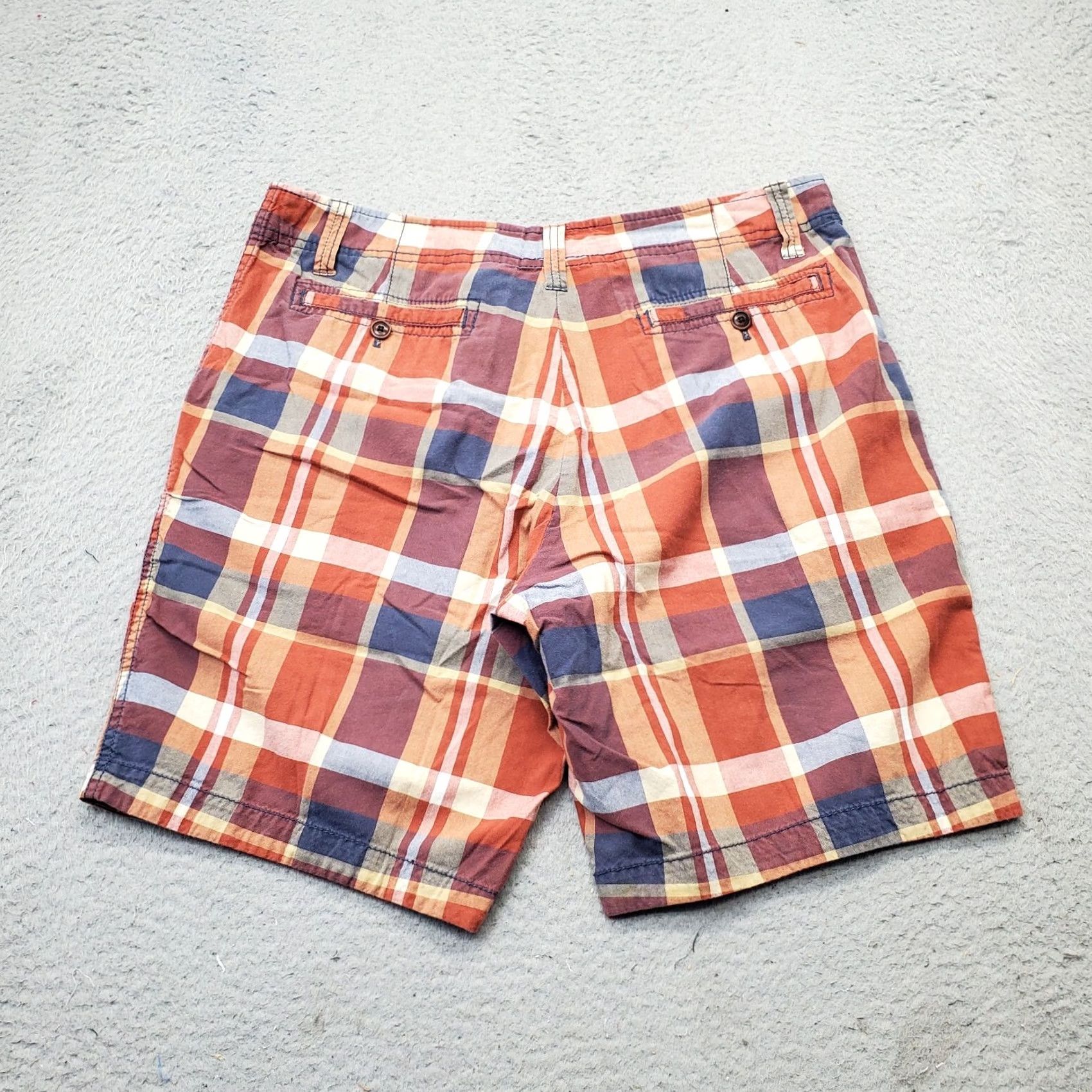 Fossil Fossil Chino Shorts Mens 32 Multicolor Plaid Slash Pocket Low Waist Regular Fit Shirt Size US 32 / EU 48 - 2 Thumbnail