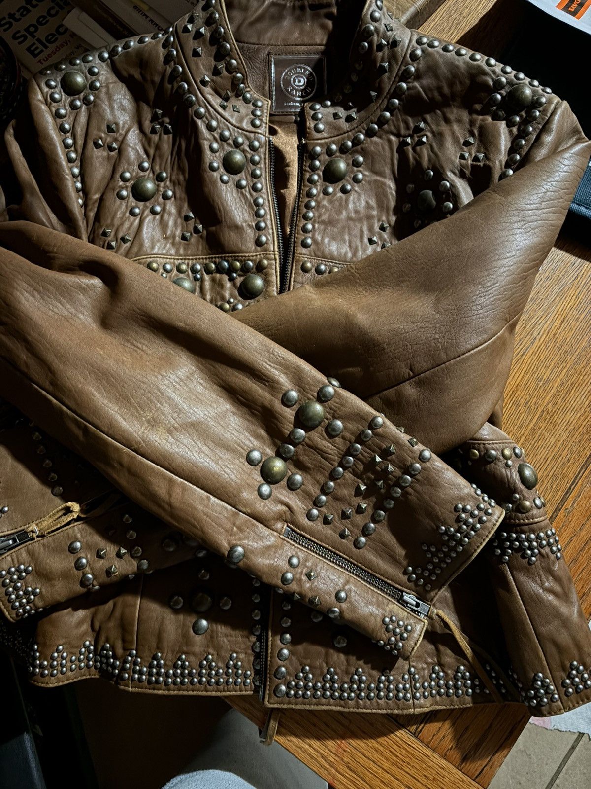 Double D Ranch Double D Ranch Studded Leather Jacket – Tan Western Moto Size L / US 10 / IT 46 - 6 Thumbnail