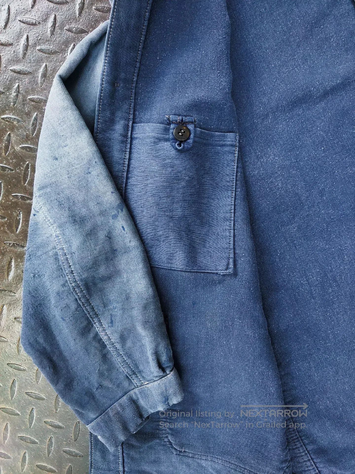 Vintage 1940s French Moleskin Work Jacket. Size US M / EU 48-50 / 2 - 6 Thumbnail