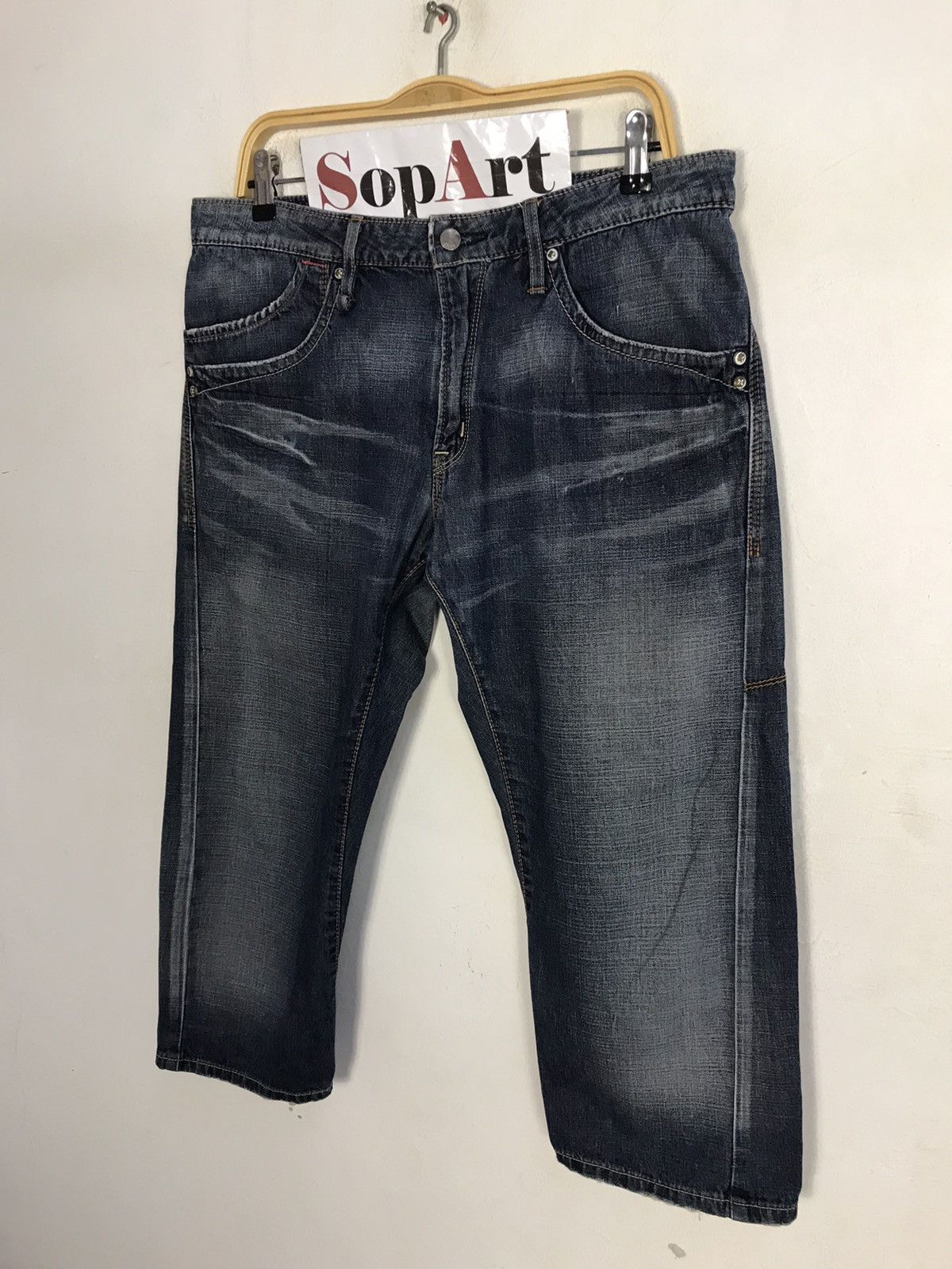 Edwin × Japanese Brand × Vintage Vintage Edwin Function Distressed Zipper Denim Short Size US 35 - 4 Thumbnail