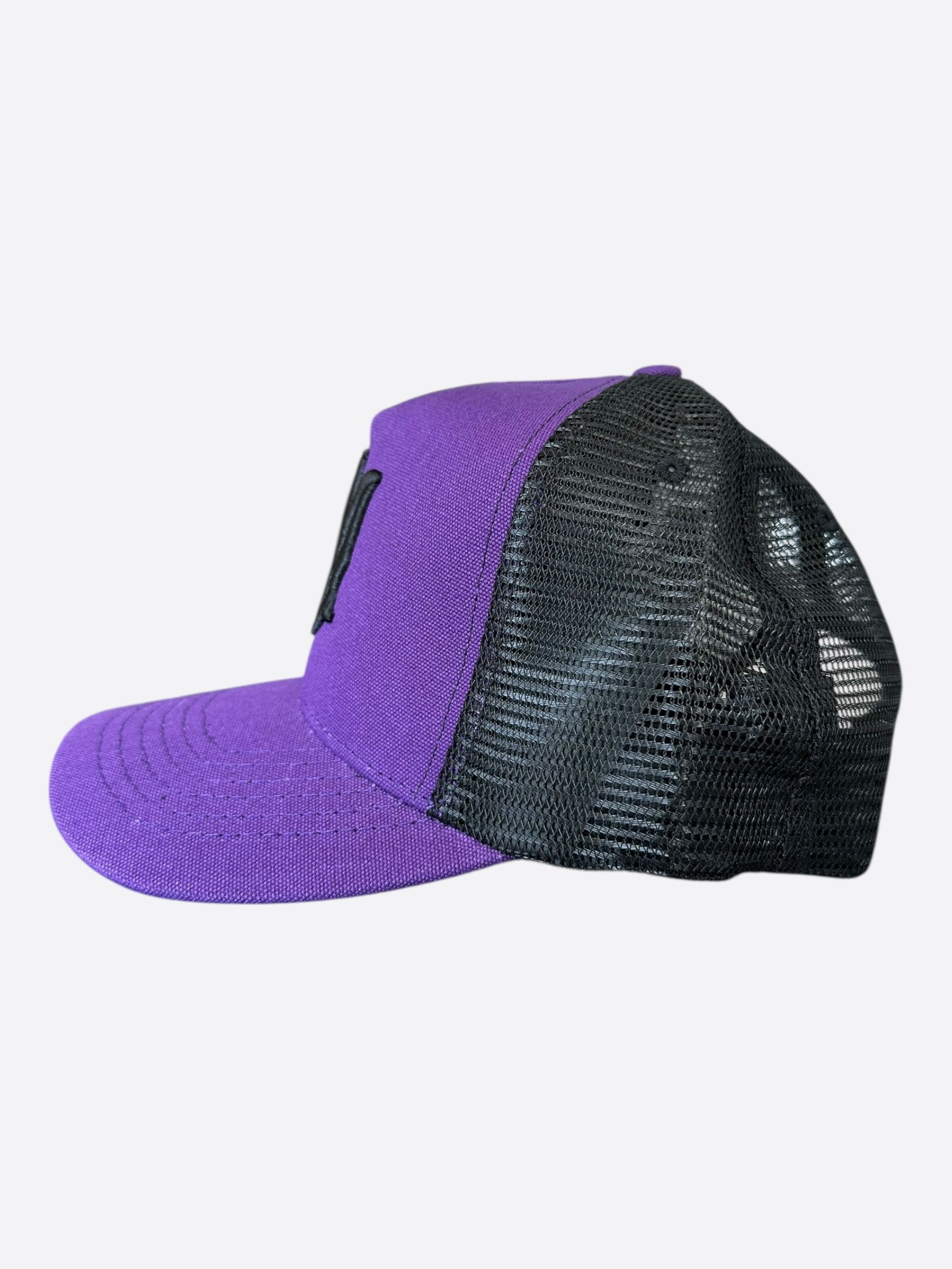 Amiri Amiri Purple & Black MA Logo Trucker Hat Size ONE SIZE - 4 Thumbnail
