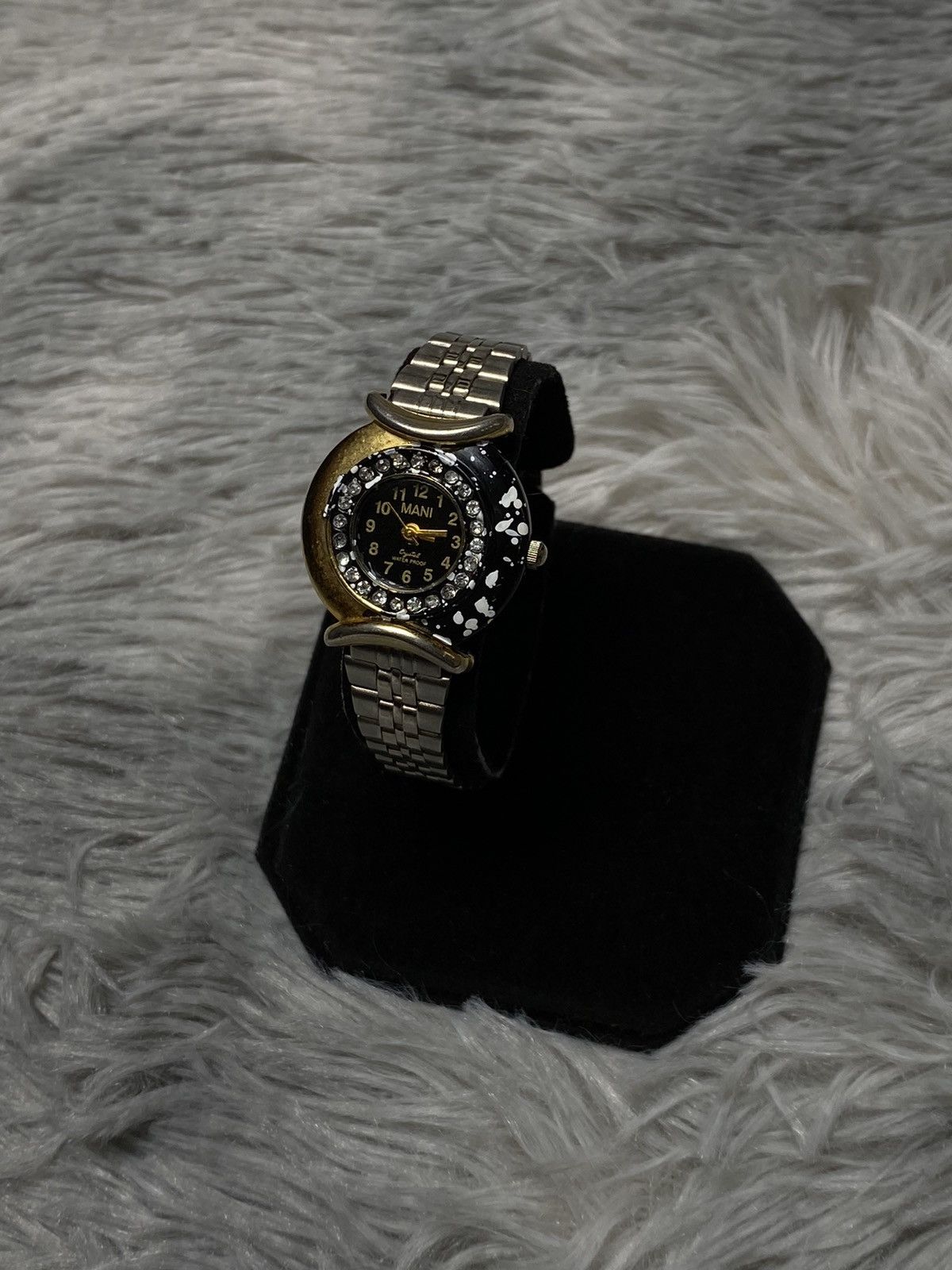 Japanese Brand Mani Two-Tone Watch with Crystal Accents Size ONE SIZE - 1 Thumbnail