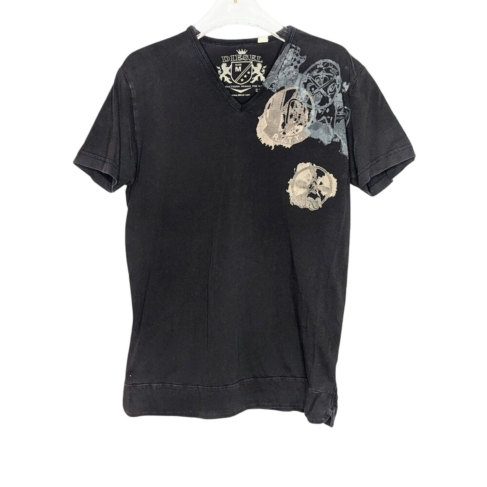 Diesel Diesel Vintage Y2K Gray Graphic Tee Short Sleeve V-Neck Slim Size M / US 6-8 / IT 42-44 - 1 Thumbnail