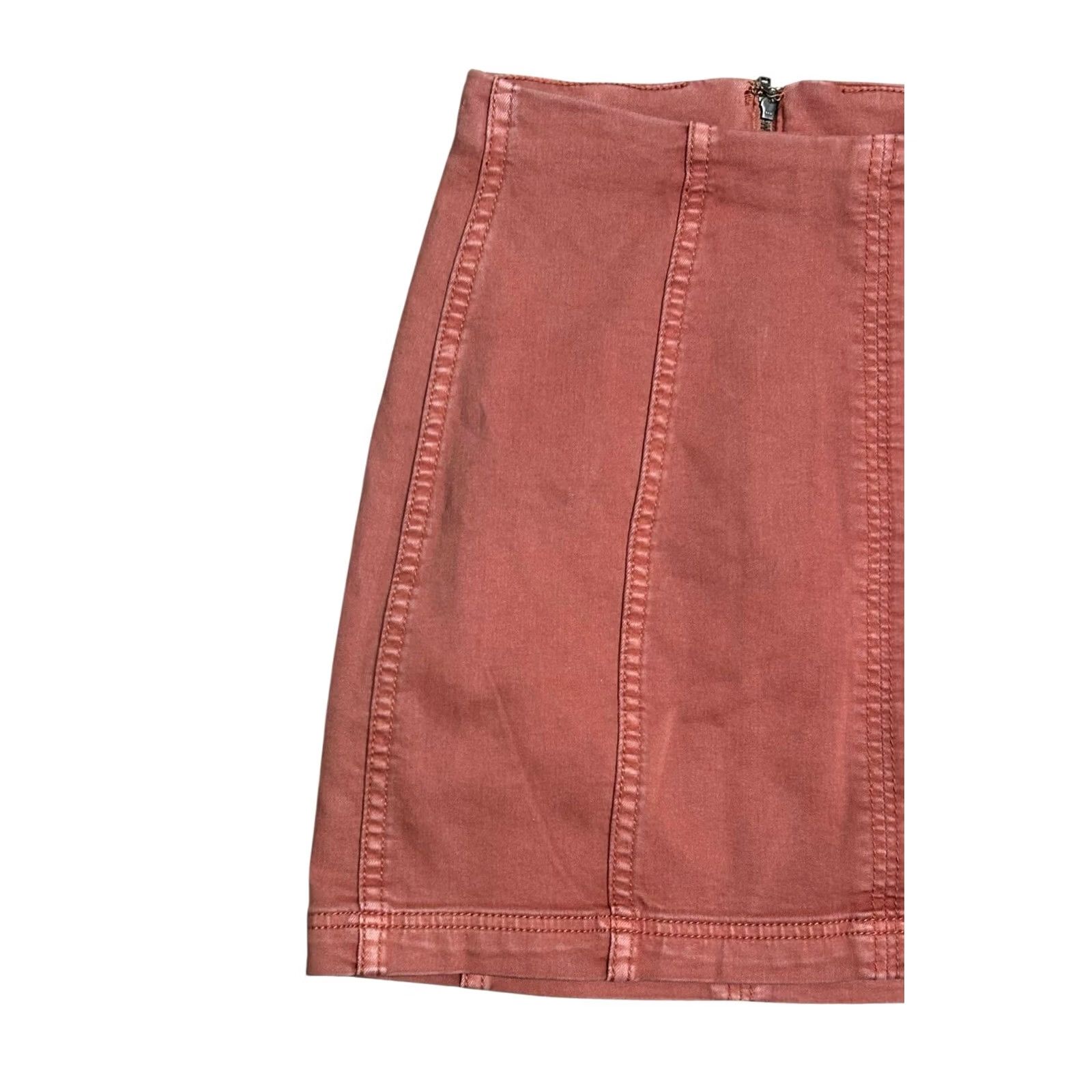 Free People Free People Modern Femme Denim Short Mini Skirt Copper Brown/Orange Size 2 Women Size 26" / US 2 / IT 38 - 2 Thumbnail
