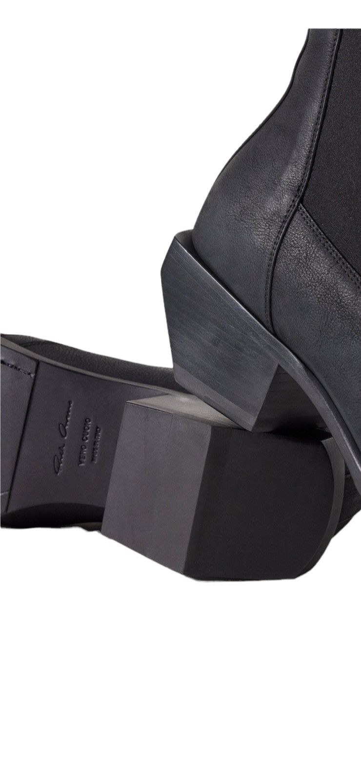 靴 Rick Owens Waxed-leather cowboy boots Rick Owens waxed leather cowboy boots