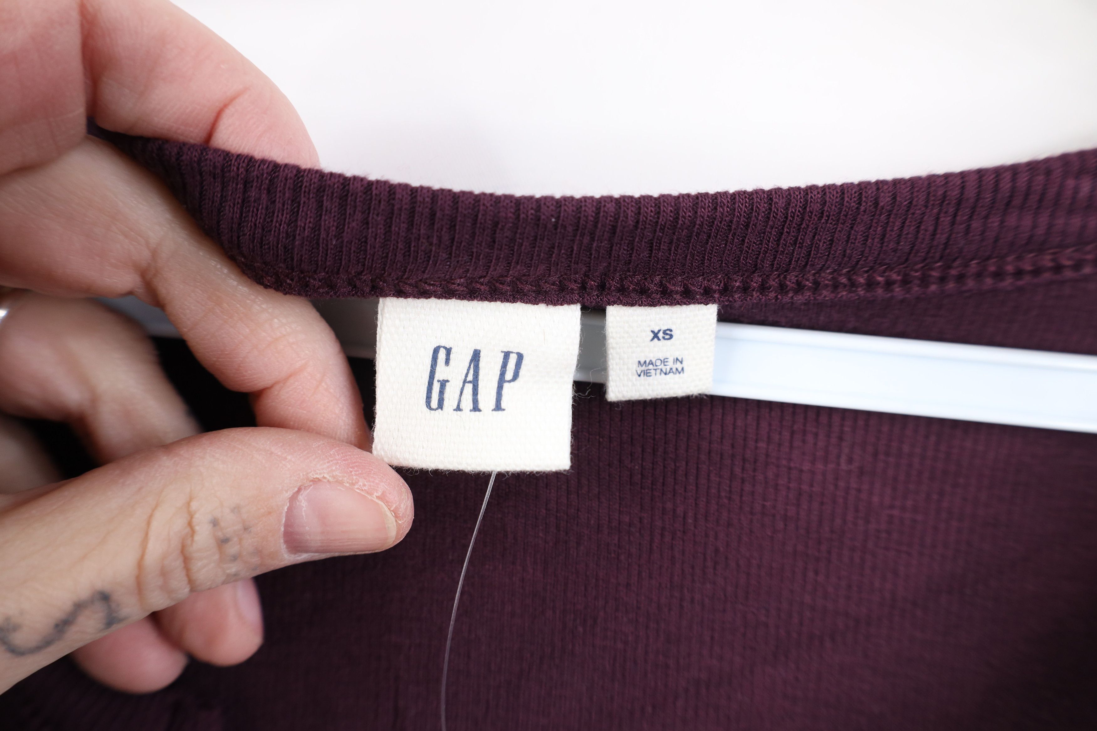 Gap Deadstock Vintage Y2K Gap Thermal Ribbed Knit T-Shirt Size XS / US 0-2 / IT 36-38 - 4 Thumbnail