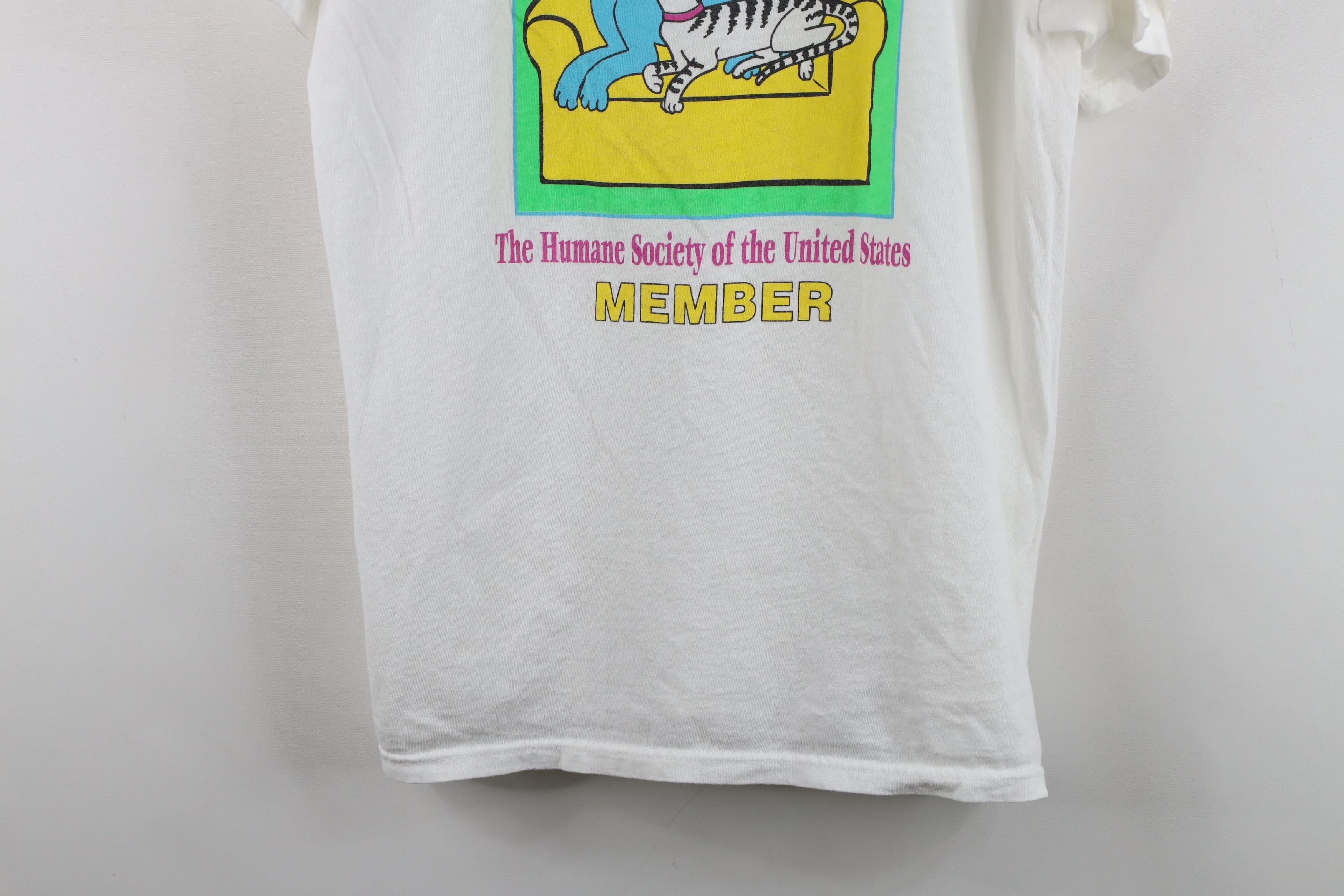 Vintage Vintage 90s Streetwear Society Member Dog Cat T-Shirt Size L / US 10 / IT 46 - 3 Thumbnail