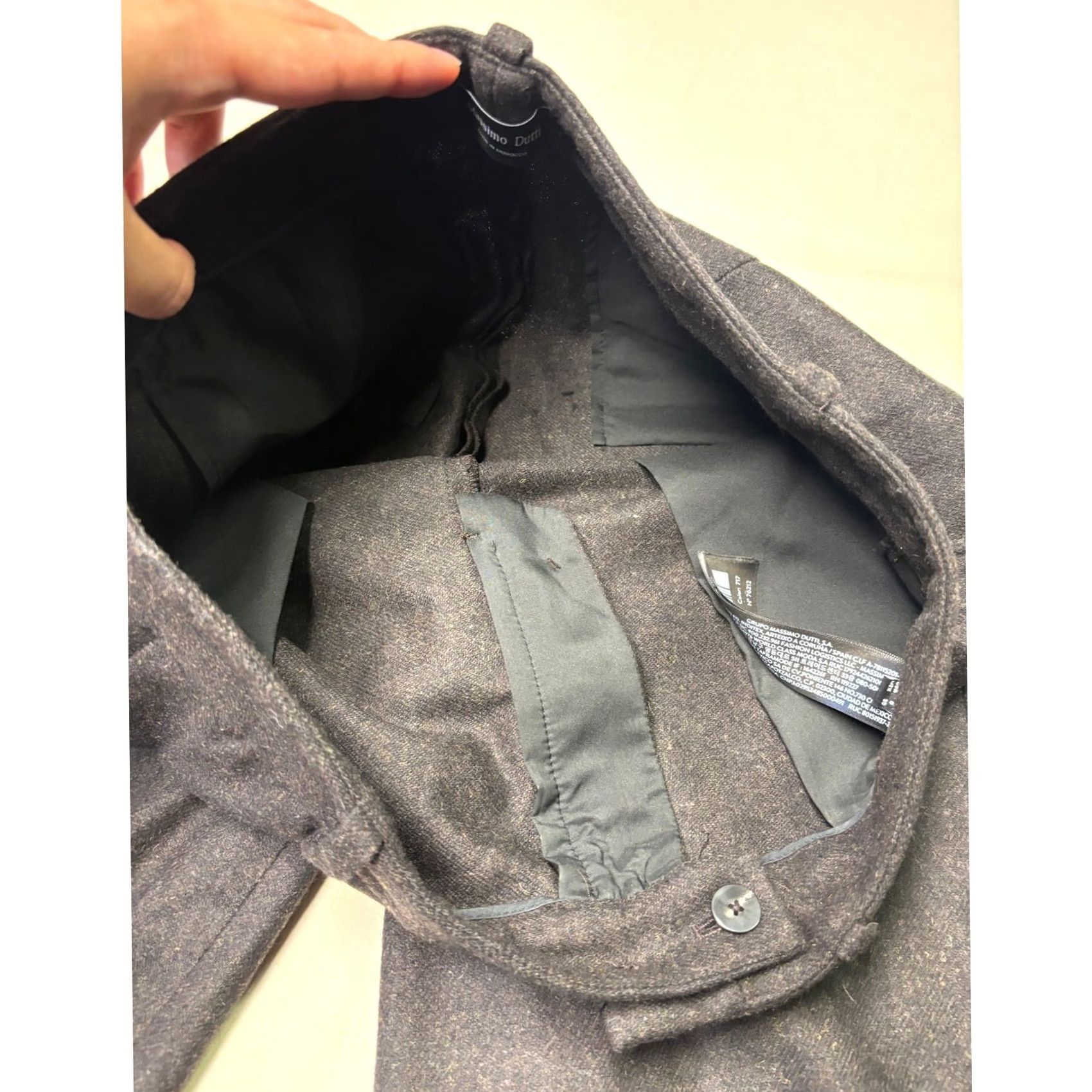 Massimo Dutti Massimo Dutti Womens Dress Pants Charcoal Grey Wool Blend Wide Leg Size 8 W32 L32 Button Zip Pockets Dry Clean Only Womens Size 30" / US 8 / IT 44 - 4 Thumbnail
