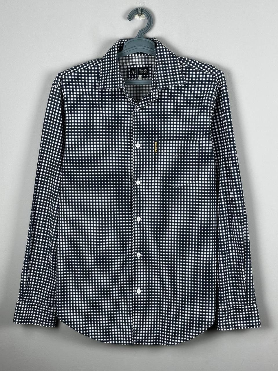 Armani Vintage Armani Jeans Plaid Check Blue Shirt Size US M / EU 48-50 / 2 - 1 Thumbnail