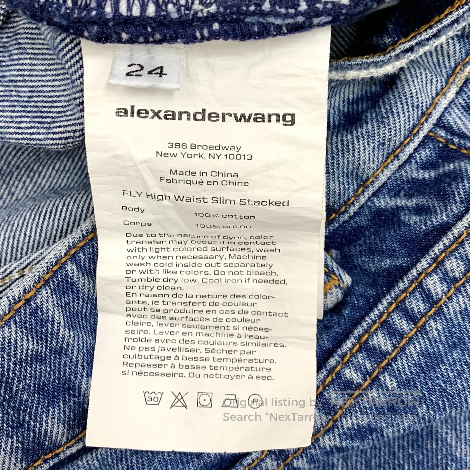 Alexander Wang Alexander Wang Blue Washed Cotton Casual Denim Long Pants| Size 24" / US 00 / IT 34 - 8 Thumbnail