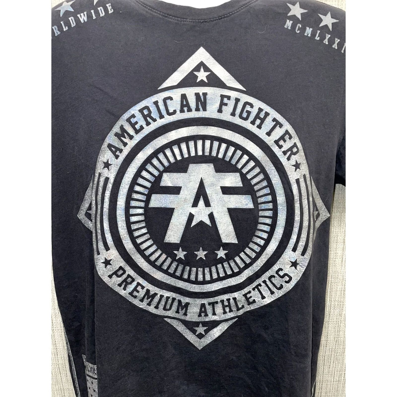 Vintage American Fighter T-Shirt Mens XL Black Size US XL / EU 56 / 4 - 4 Thumbnail