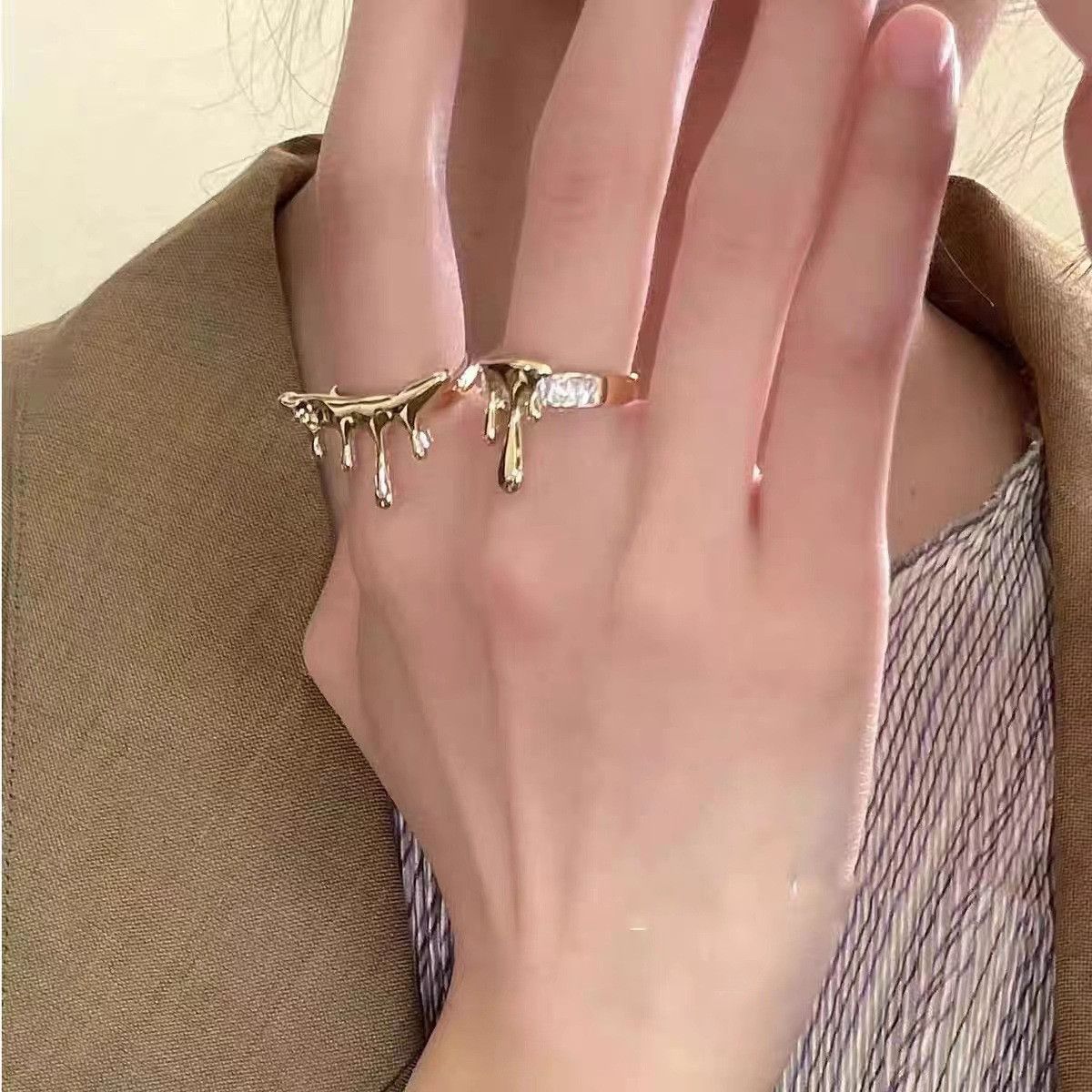 Jewelry Retro Jewelry Rings Open Size Chrome Ring (Size 7-13) Size ONE SIZE - 1 Thumbnail