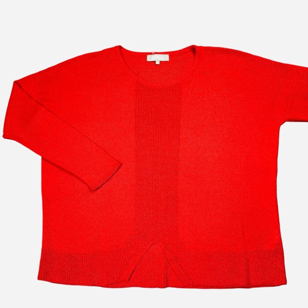 Other Pôles Paris Red Viscose Long Sleeve Knit Sweater Made In Fr Size S / US 4 / IT 40 - 3 Thumbnail