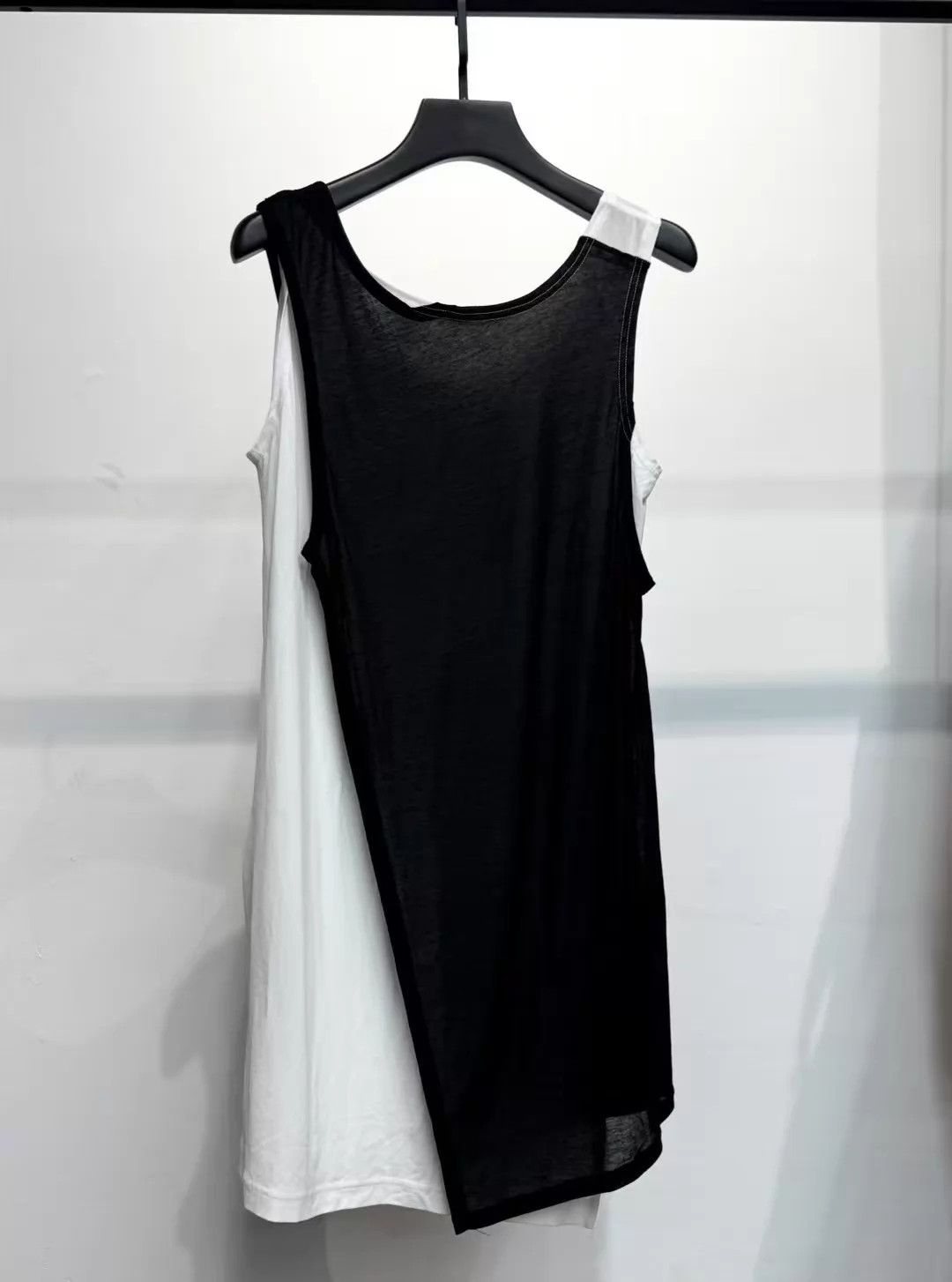 Yohji Yamamoto Yohji Yamamoto B&W Colorblock Irregular Stretchy Dress NWT S Size S / US 4 / IT 40 - 4 Thumbnail