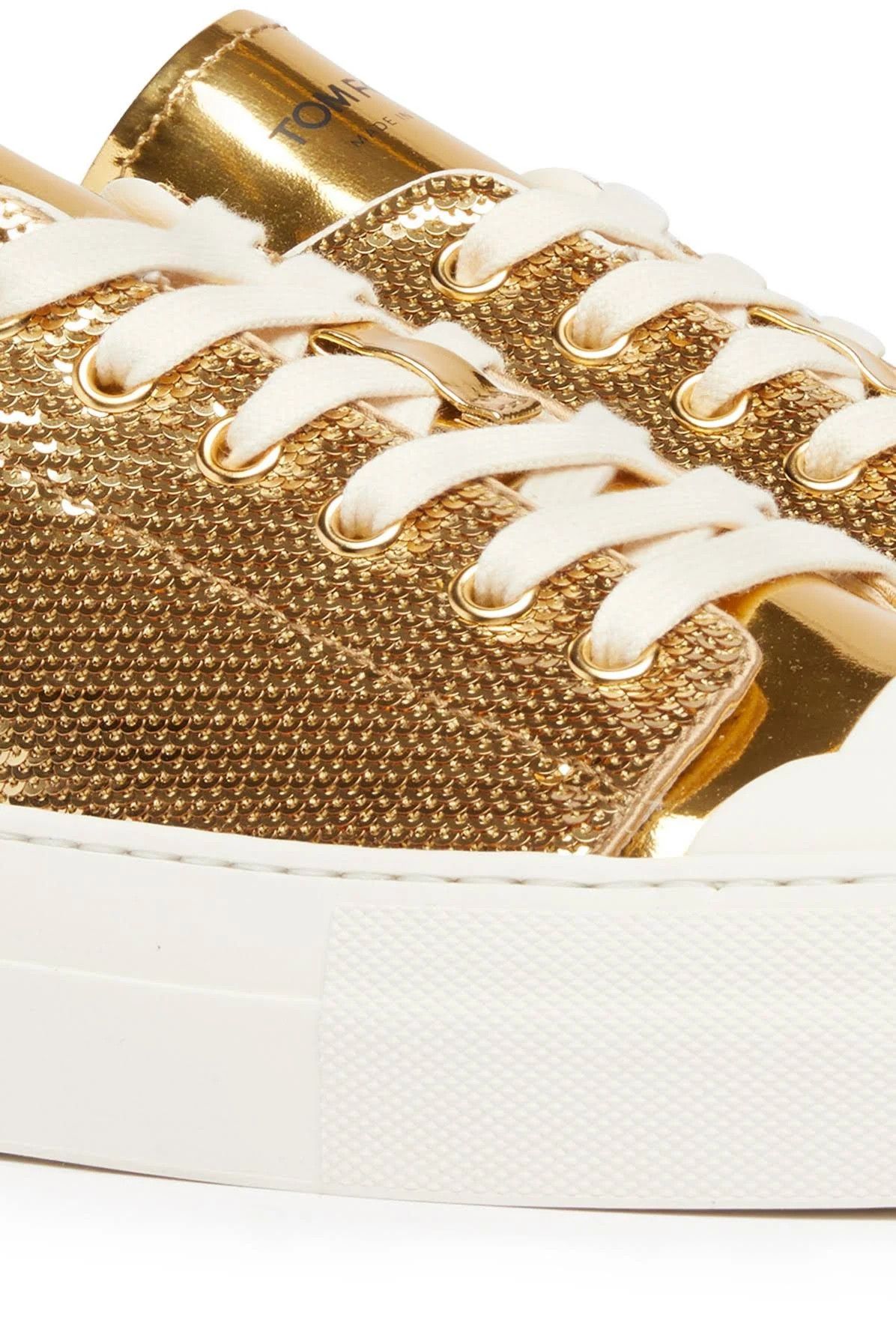 Tom Ford o1loc1c0924 W2878 Low-Top Sneakers in White/Gold Size US 10 / IT 40 - 6 Thumbnail