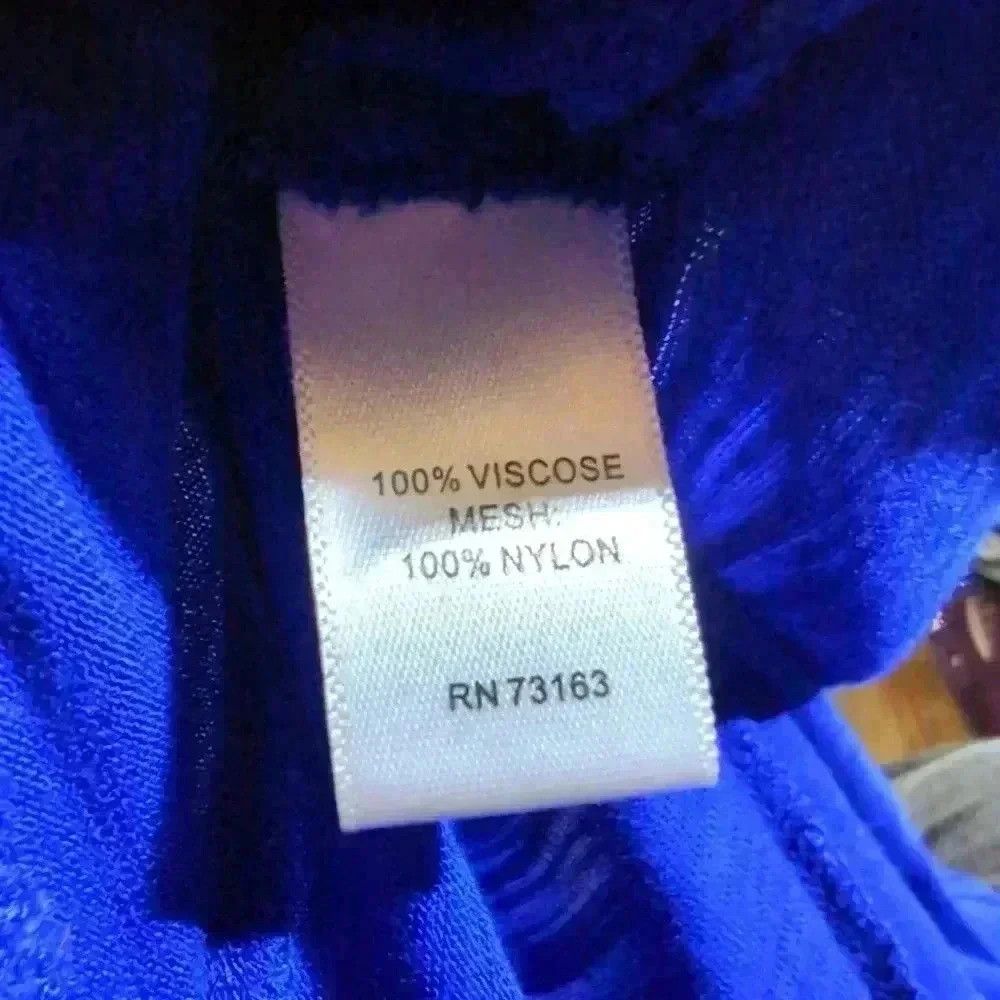 Designer Bright Blue long sleeve Tunic with Diagonal Stripes sz XL Size XL / US 12-14 / IT 48-50 - 4 Thumbnail